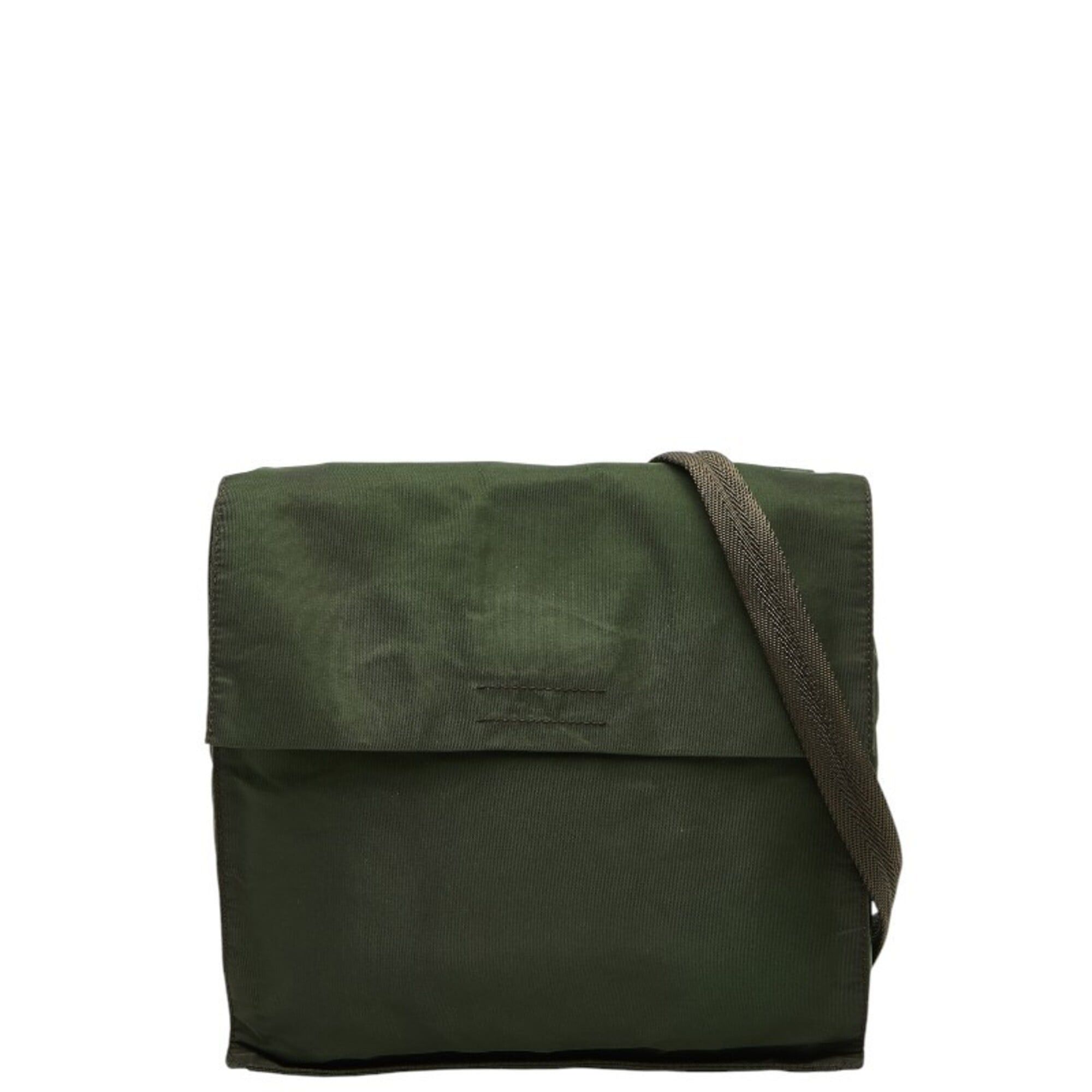 Prada Prada Triangle Logo Plate Crossbody Shoulder Bag V265 Khaki Brown Nylon Women's PRADA Size ONE SIZE - 1 Thumbnail