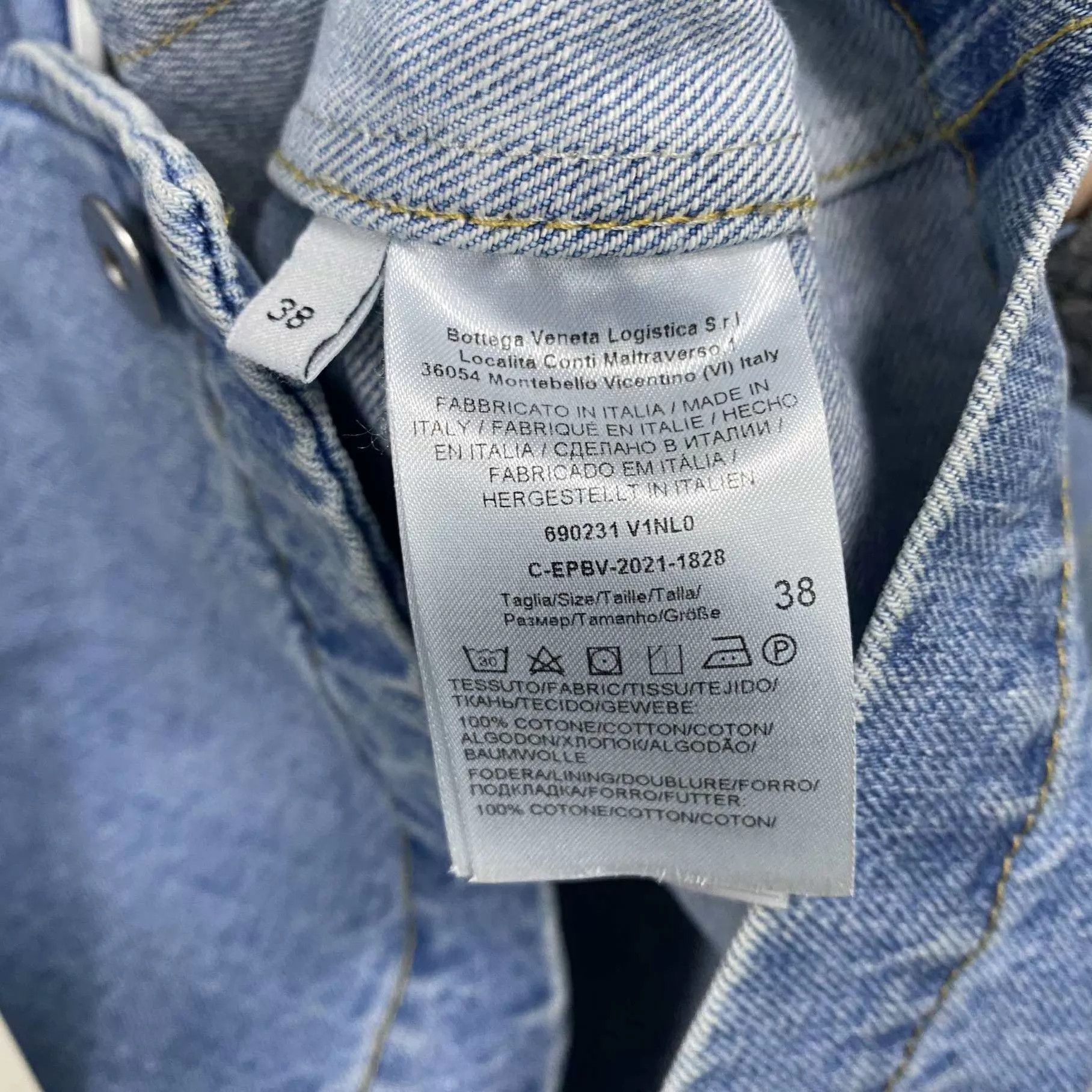 Bottega Veneta BV Oversized Denim Short-Sleeve Jacket Women's 38 99 New Size XS / US 0-2 / IT 36-38 - 4 Thumbnail