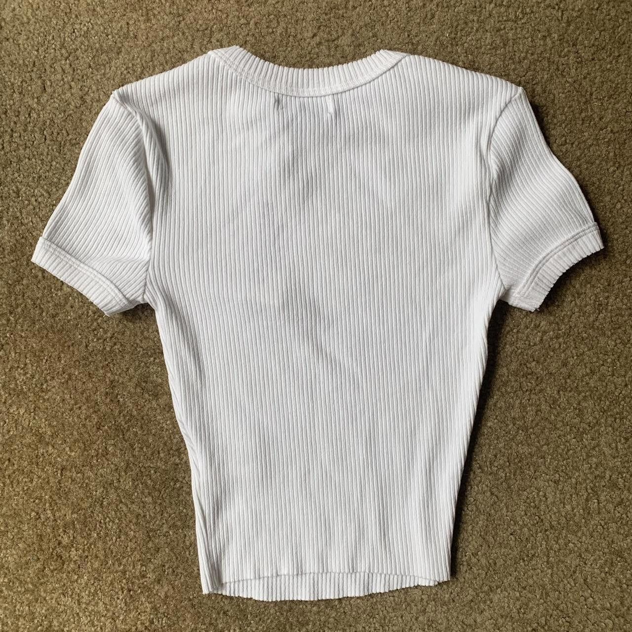 Urban Outfitters Urban Outfitters White Ribbed Tee Size XS / US 0-2 / IT 36-38 - 3 Thumbnail