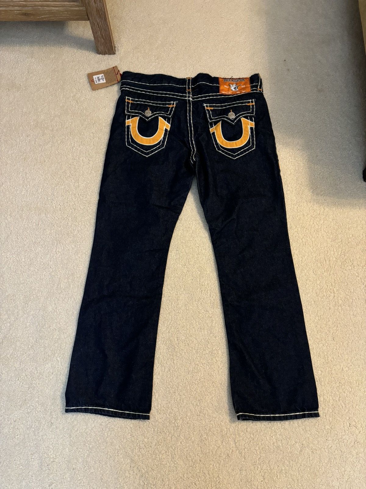 True Religion True Religion Billy Super T Bootcut Orange Horseshoe Jeans Size US 38 / EU 54 - 1 Thumbnail