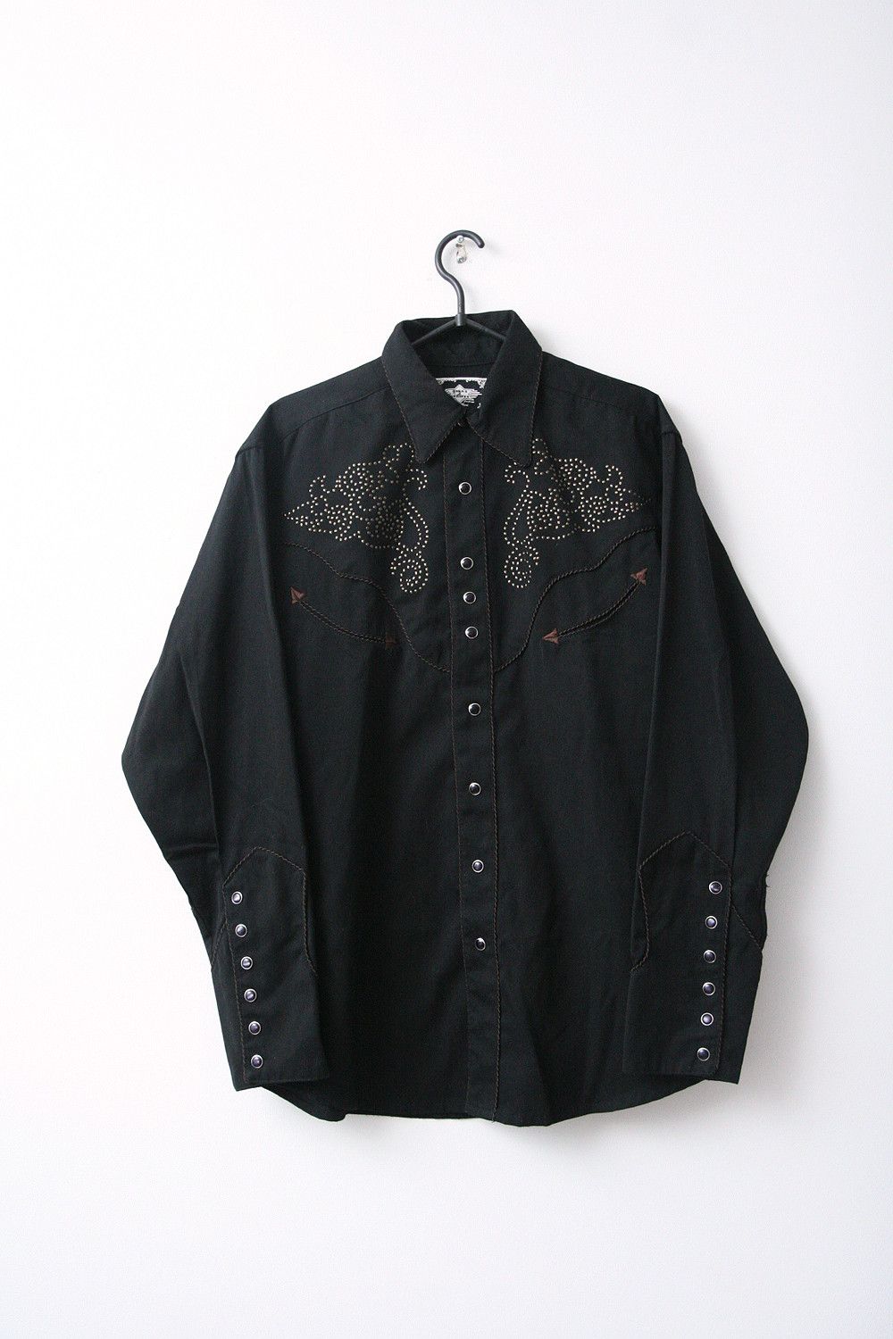 Cowboy Equipment vntg Stars Stripes Cowboy Western Black Studded Cross Shirt Size US M / EU 48-50 / 2 - 2 Thumbnail