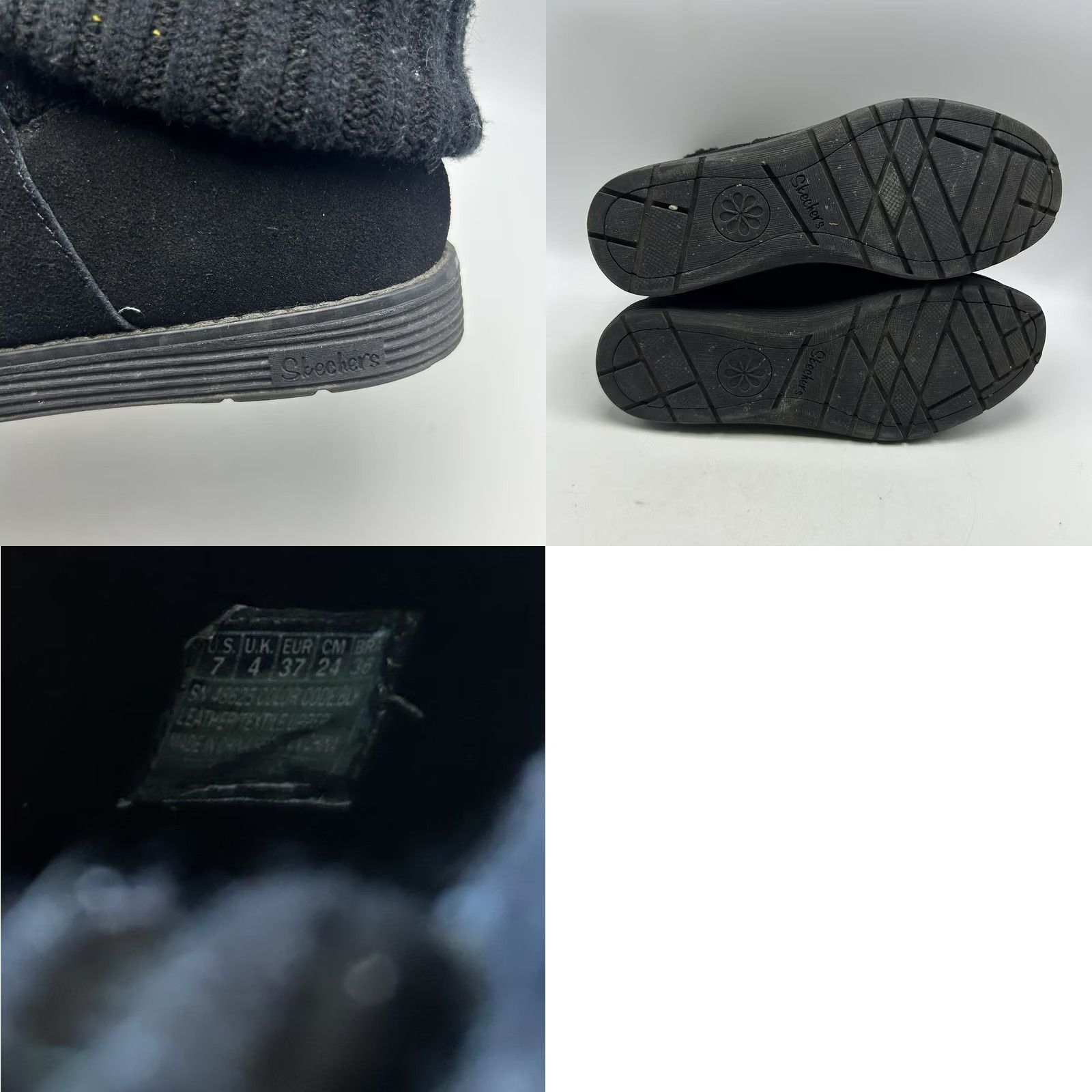SKECHERS SKECHERS Boots Womens 7 Black Suede Sweater Ankle Pull On Cozy Casual Size M / US 6-8 / IT 42-44 - 8 Thumbnail