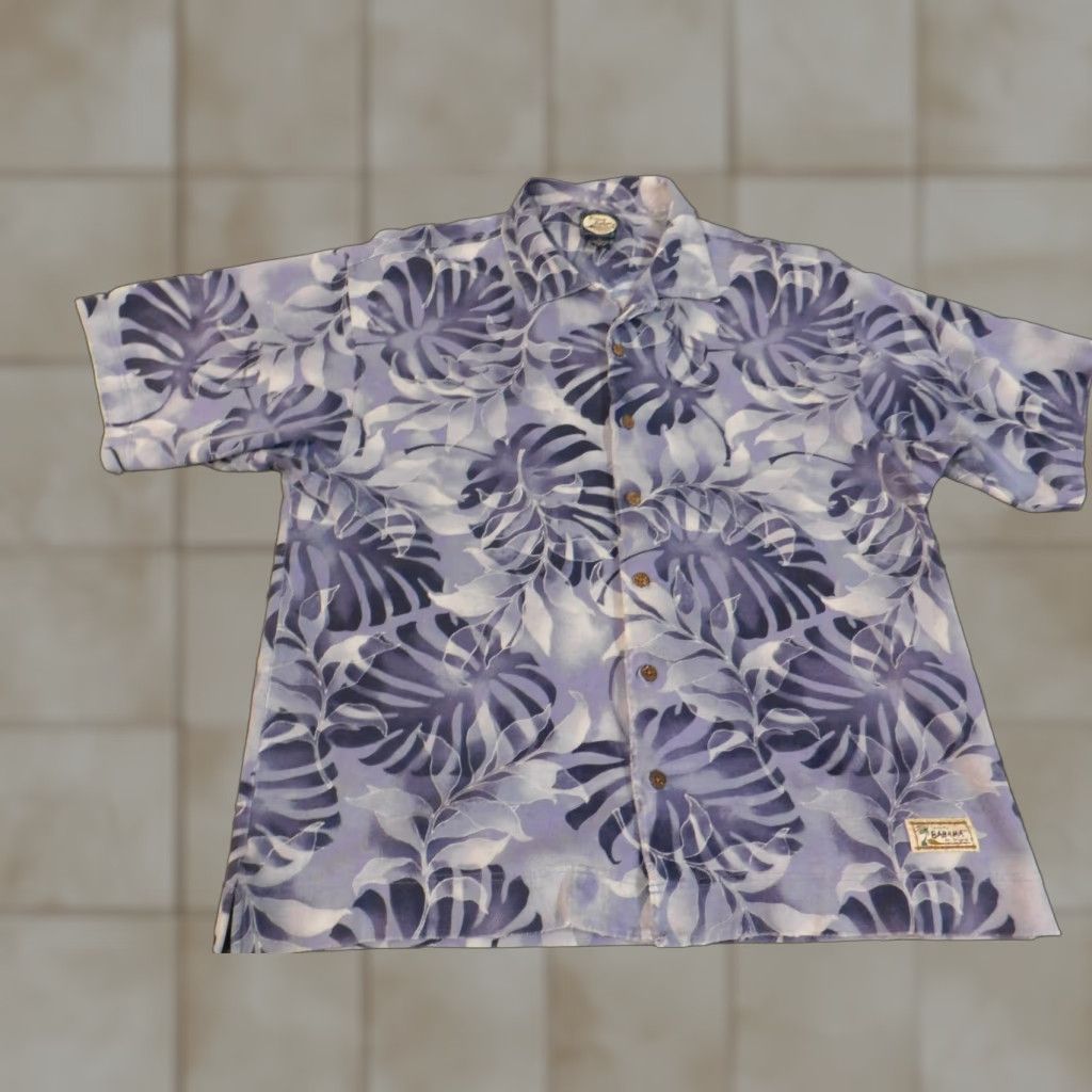 Tommy Bahama Tommy Bahama Shirt L Purple Floral Hawaiian Button-Up Casual Island Vintage Men's Size US L / EU 52-54 / 3 - 1 Thumbnail
