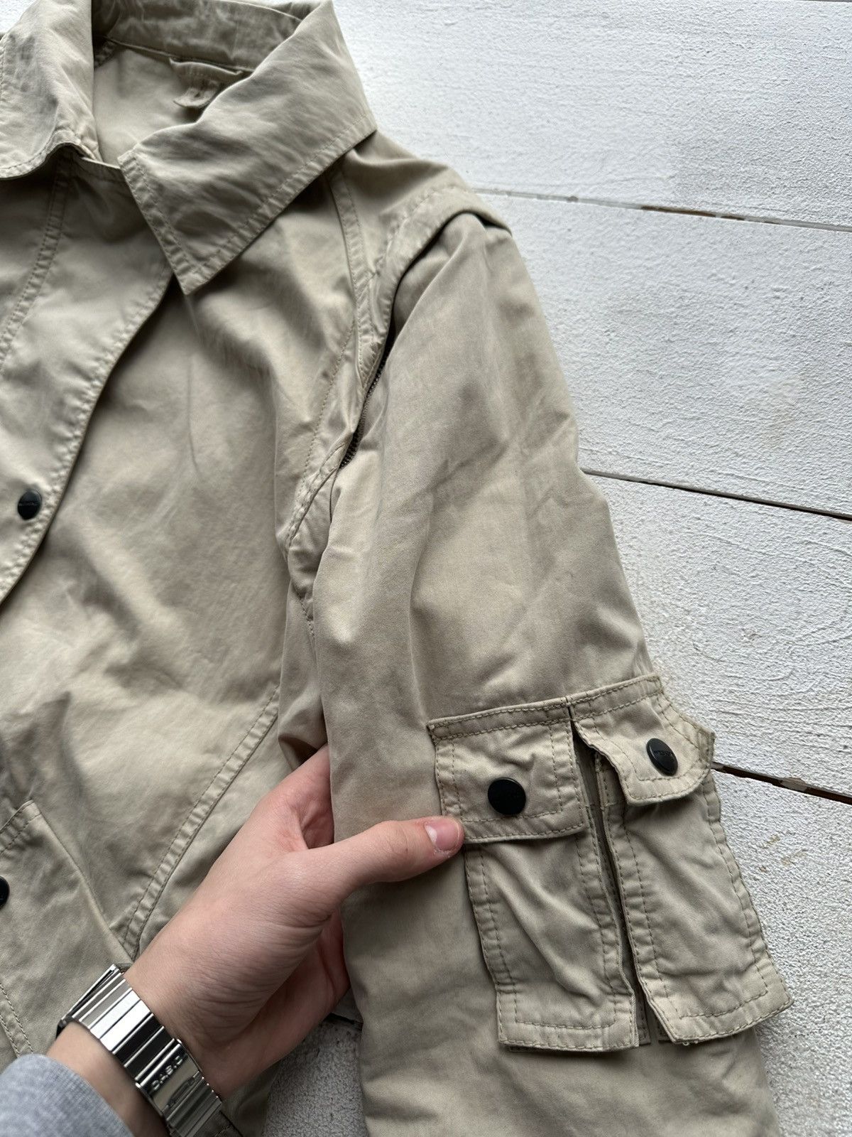 Max Mara × Weekend Max Mara 🚨RARE Max Mara Weekend Jacket beige distress luxury Size M / US 6-8 / IT 42-44 - 5 Thumbnail
