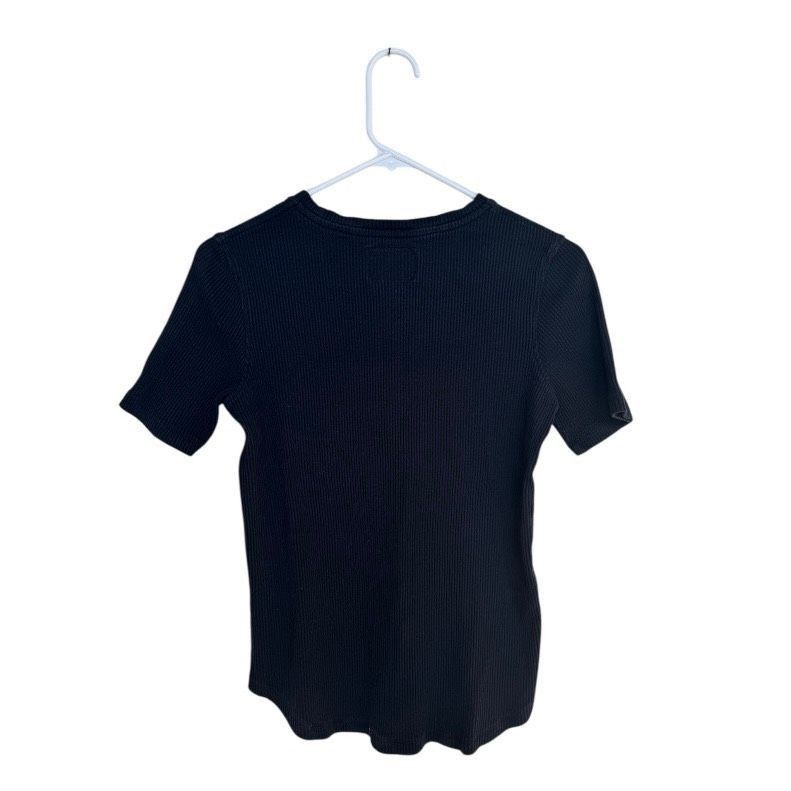 Roots Roots Ribbed Short Sleeve Knit Top Black – S/P Size S / US 4 / IT 40 - 3 Thumbnail