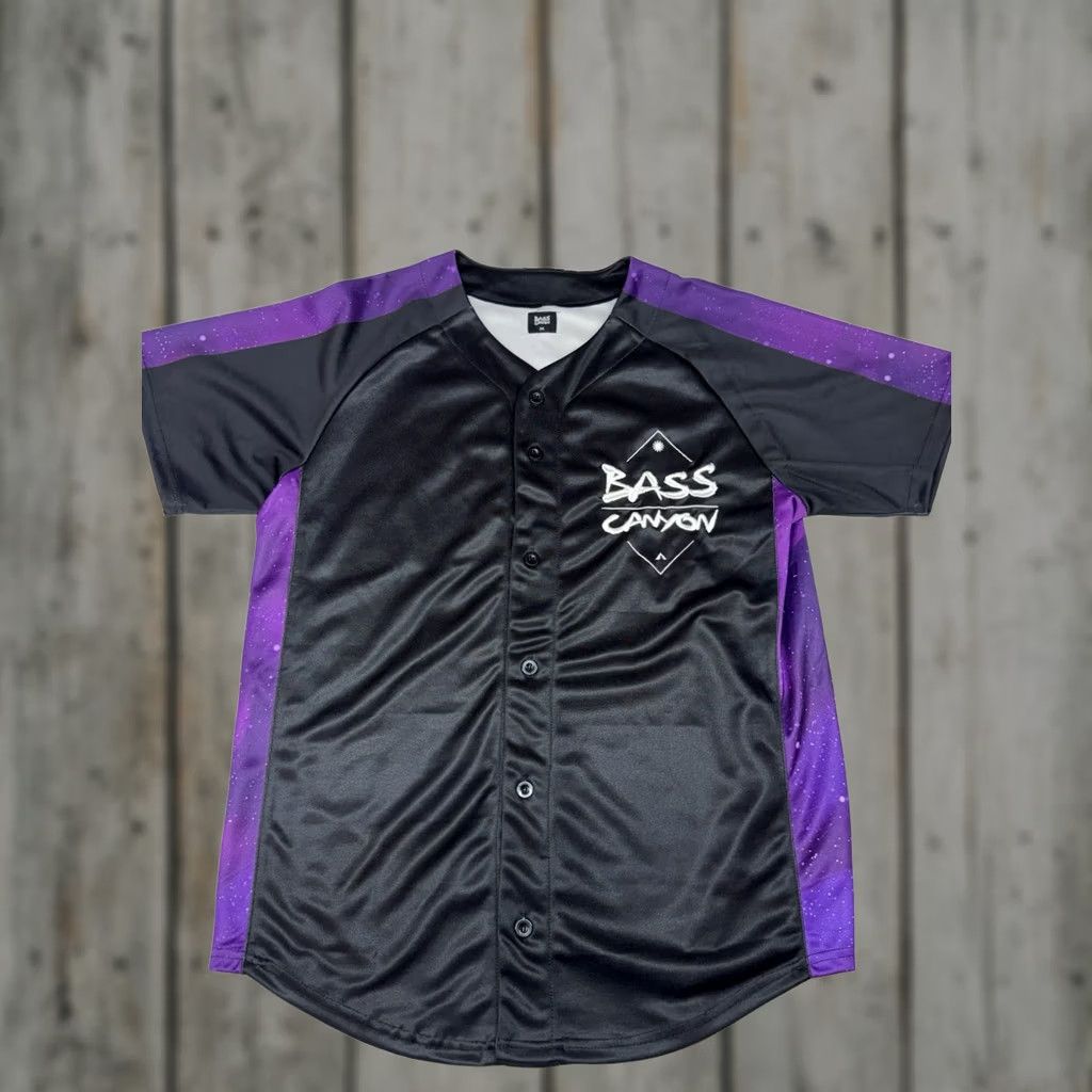 Vintage Bass Canyon Music Rave Baseball Jersey #19 Men’s Medium Black Purple Galaxy Shirt Mens Regular Short Sleeve T-Shirt Valley Size US M / EU 48-50 / 2 - 1 Thumbnail