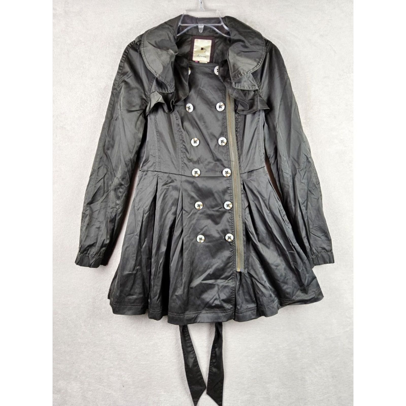 Anthropologie Anthropologie Jacket Women Size 4 Belted Brown Nylon Blend Lined Vintage? Size S / US 4 / IT 40 - 3 Thumbnail