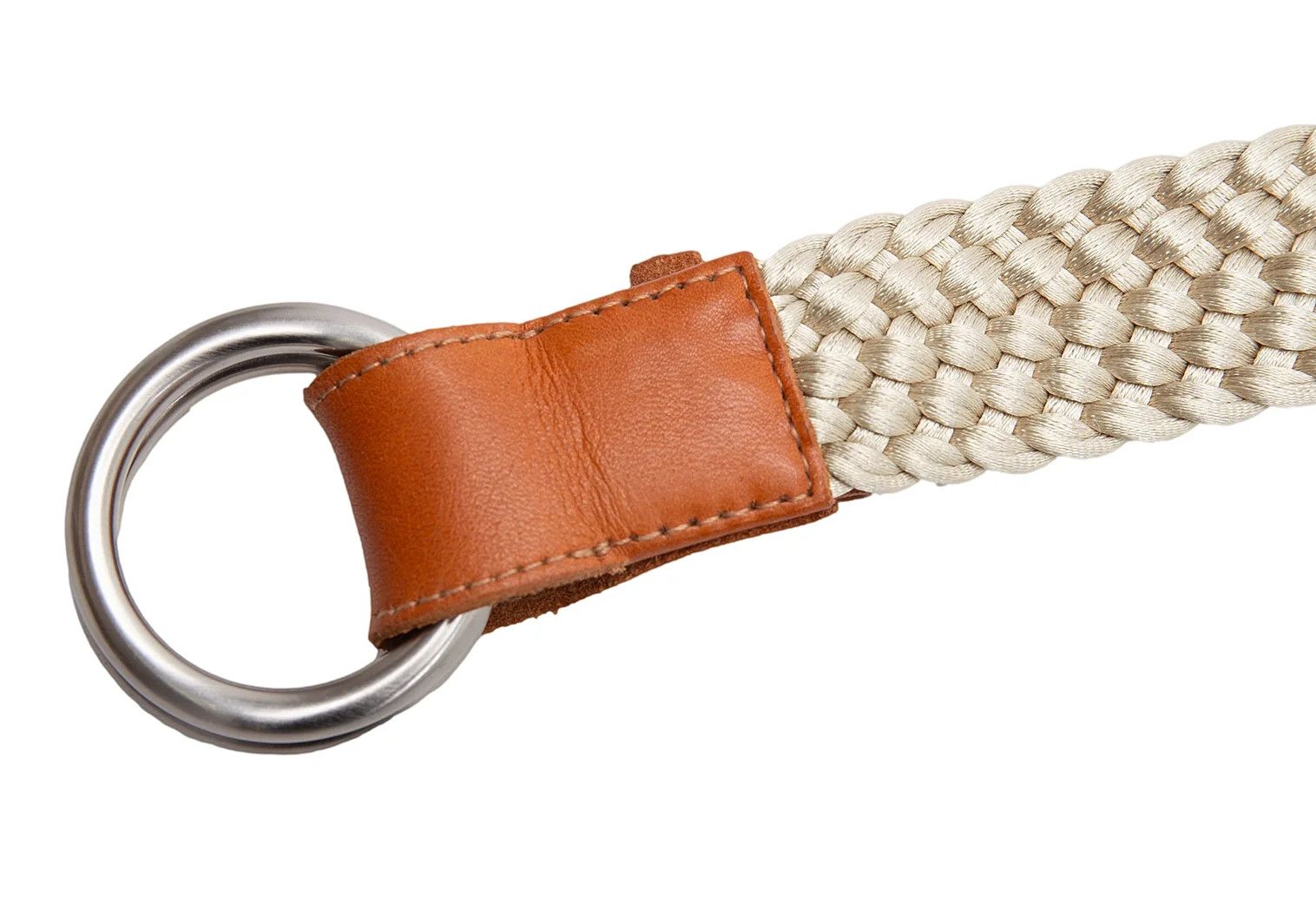 Armani Woven Circle Buckle Belt in Ivory Size ONE SIZE - 3 Thumbnail