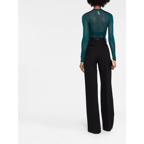 Saint Laurent Paris o1s1wg110924 High Neck Top In Silk Sweater in Green Size XS / US 0-2 / IT 36-38 - 5 Thumbnail
