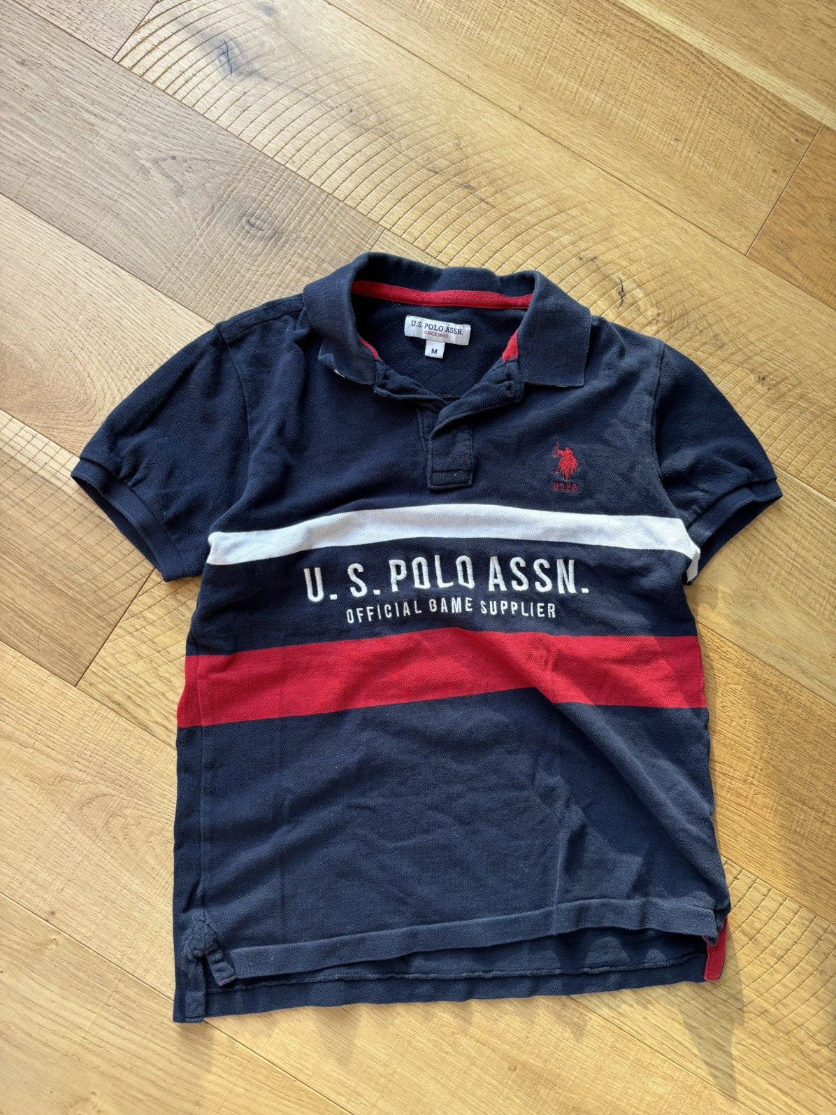 U.S. Polo Assn. × Vintage Navy/Red/White Polo Assn. Club written polo Size US M / EU 48-50 / 2 - 1 Thumbnail