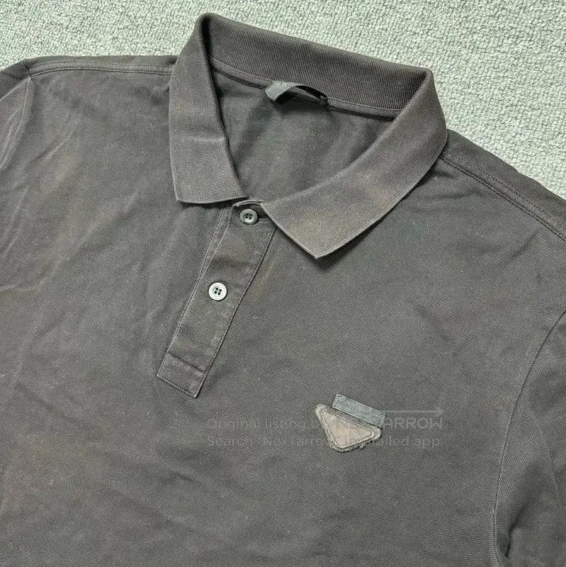 Prada Prada Black Cotton Men's Polo Shirt. Size US XL / EU 56 / 4 - 3 Thumbnail