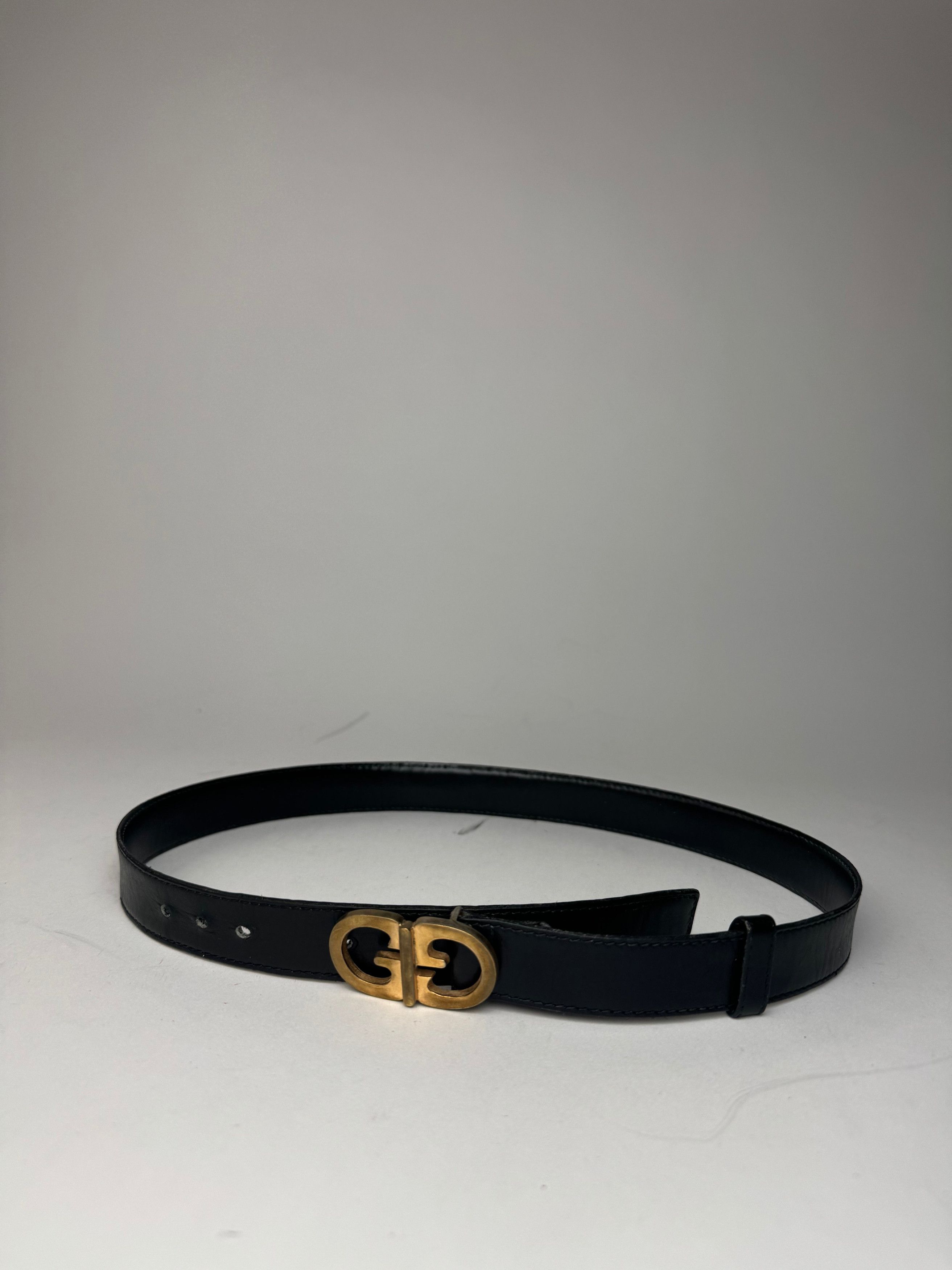 Gucci Vintage Leather Belt Black Size ONE SIZE - 1 Thumbnail