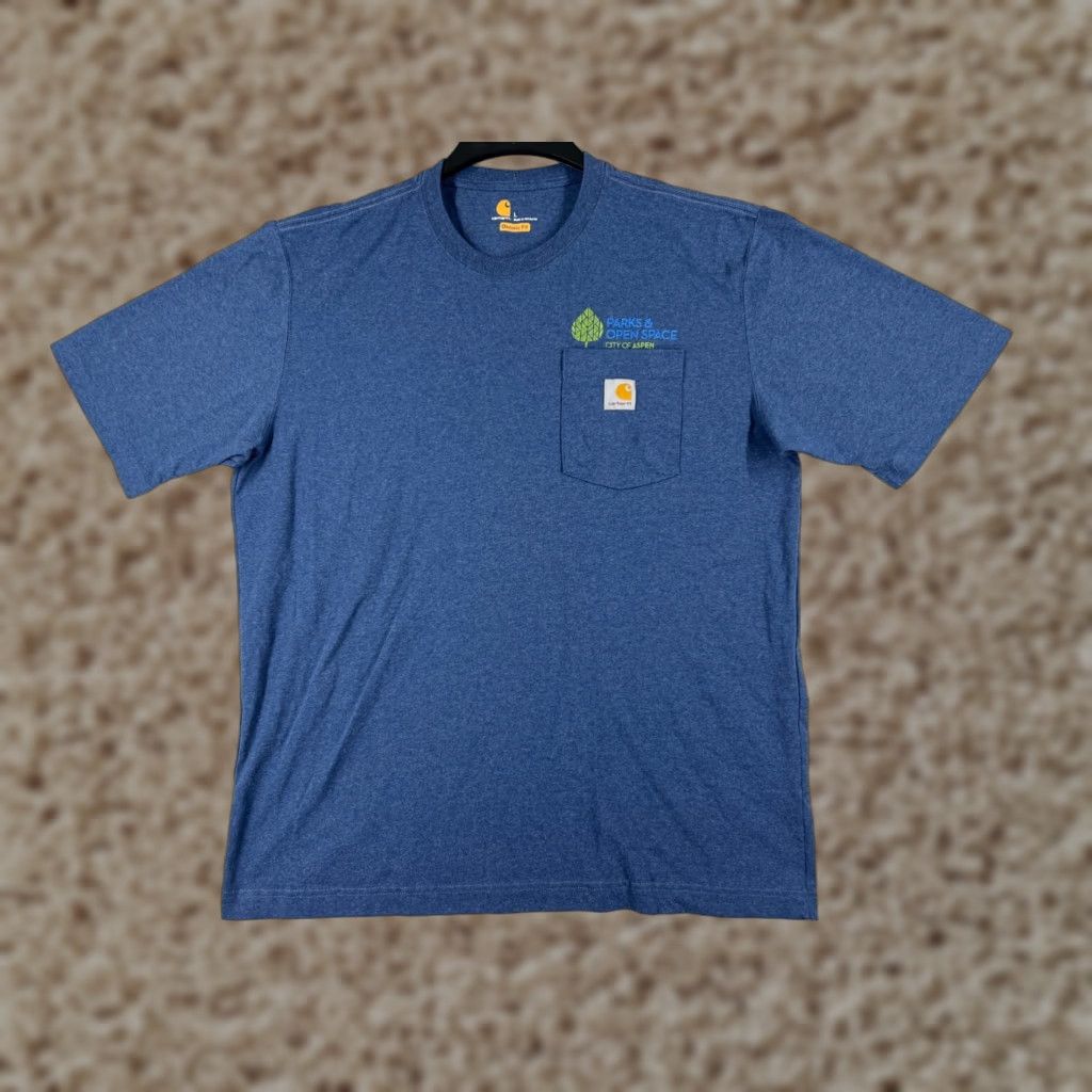 Carhartt VINTAGE Carhartt Shirt Men Large Blue Short Sleeve Cotton Blend Pocket Crew Workwear Size US L / EU 52-54 / 3 - 1 Thumbnail