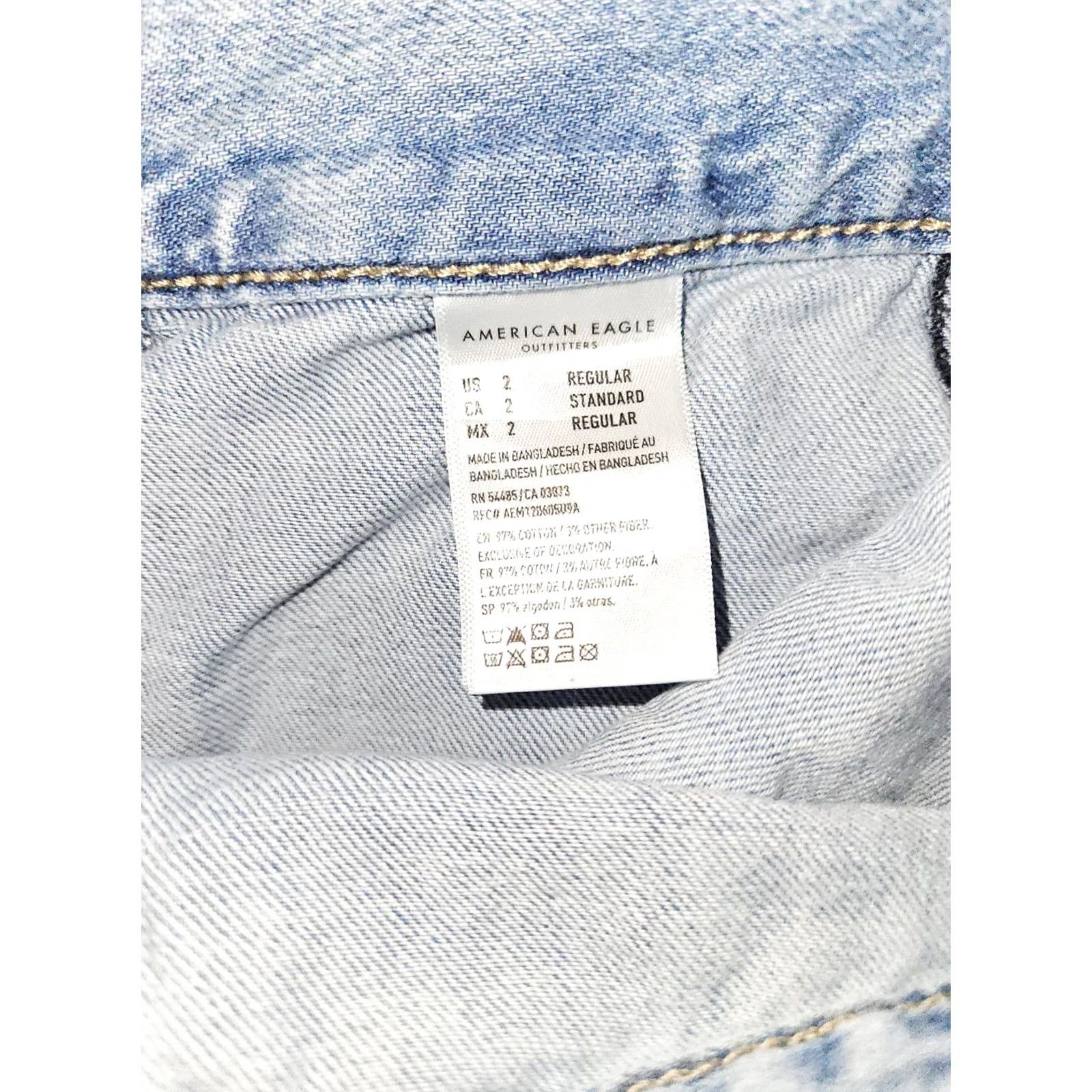 American Eagle Outfitters VINTAGE American Eagle Cargo Ankle Jeans Women's 2 Regular Mid Rise 80s 90s Baggy Blue Denim with Logo Pockets Mens? Size 26" / US 2 / IT 38 - 3 Thumbnail
