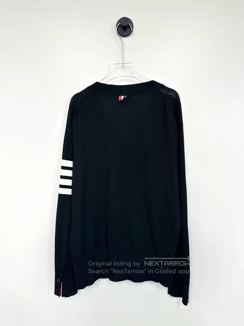 Thom Browne Thom Browne Black four-striped wool cardigan Size US XL / EU 56 / 4 - 2 Thumbnail