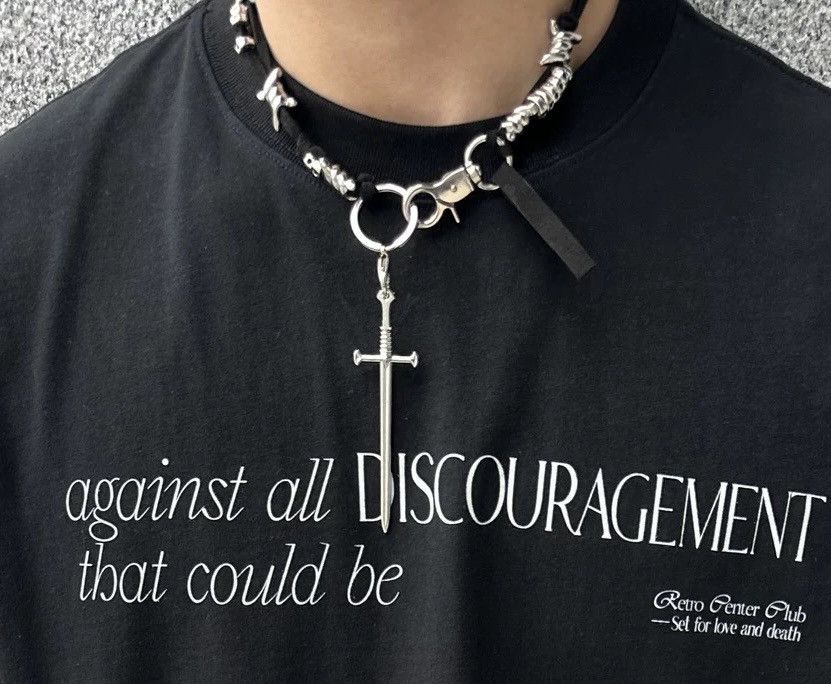 Japanese Brand × Jewelry Retro punk gothic huge sword leather cord necklace y2k Size ONE SIZE - 2 Thumbnail