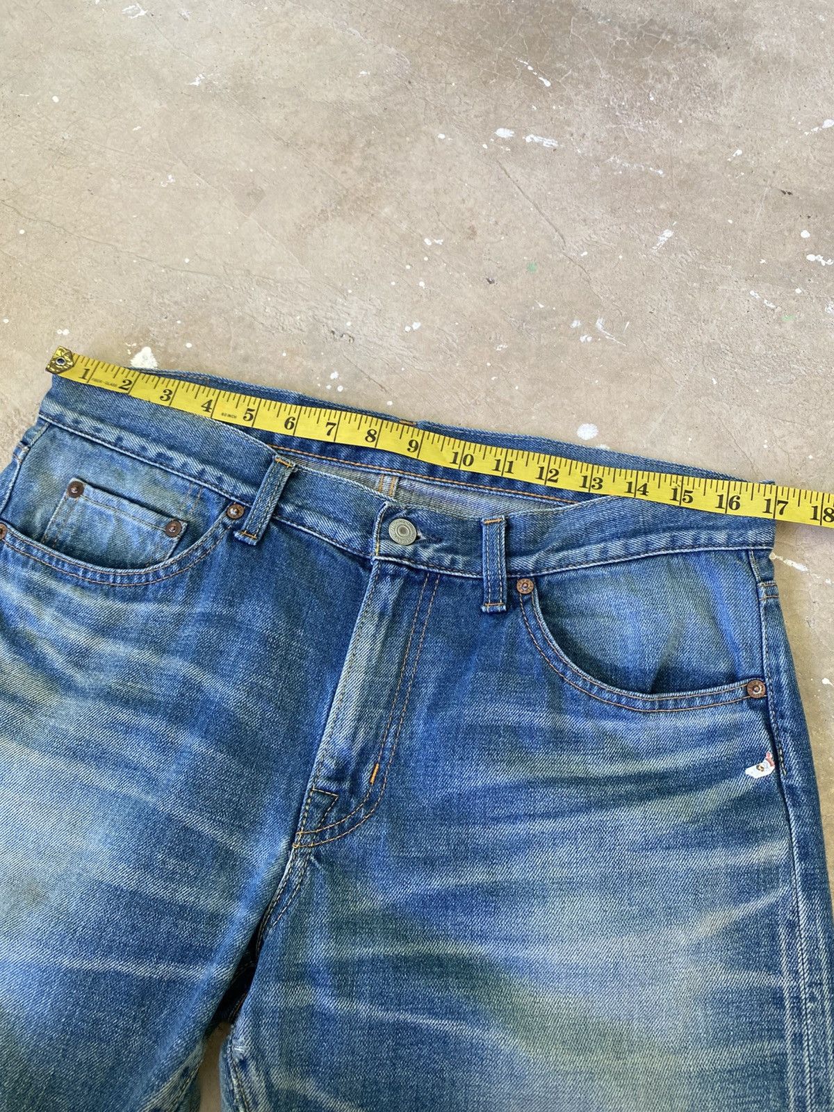 Japanese Brand Deep Blue Japan Selvedge Faded Denim Jeans W34 Size US 34 / EU 50 - 12 Thumbnail