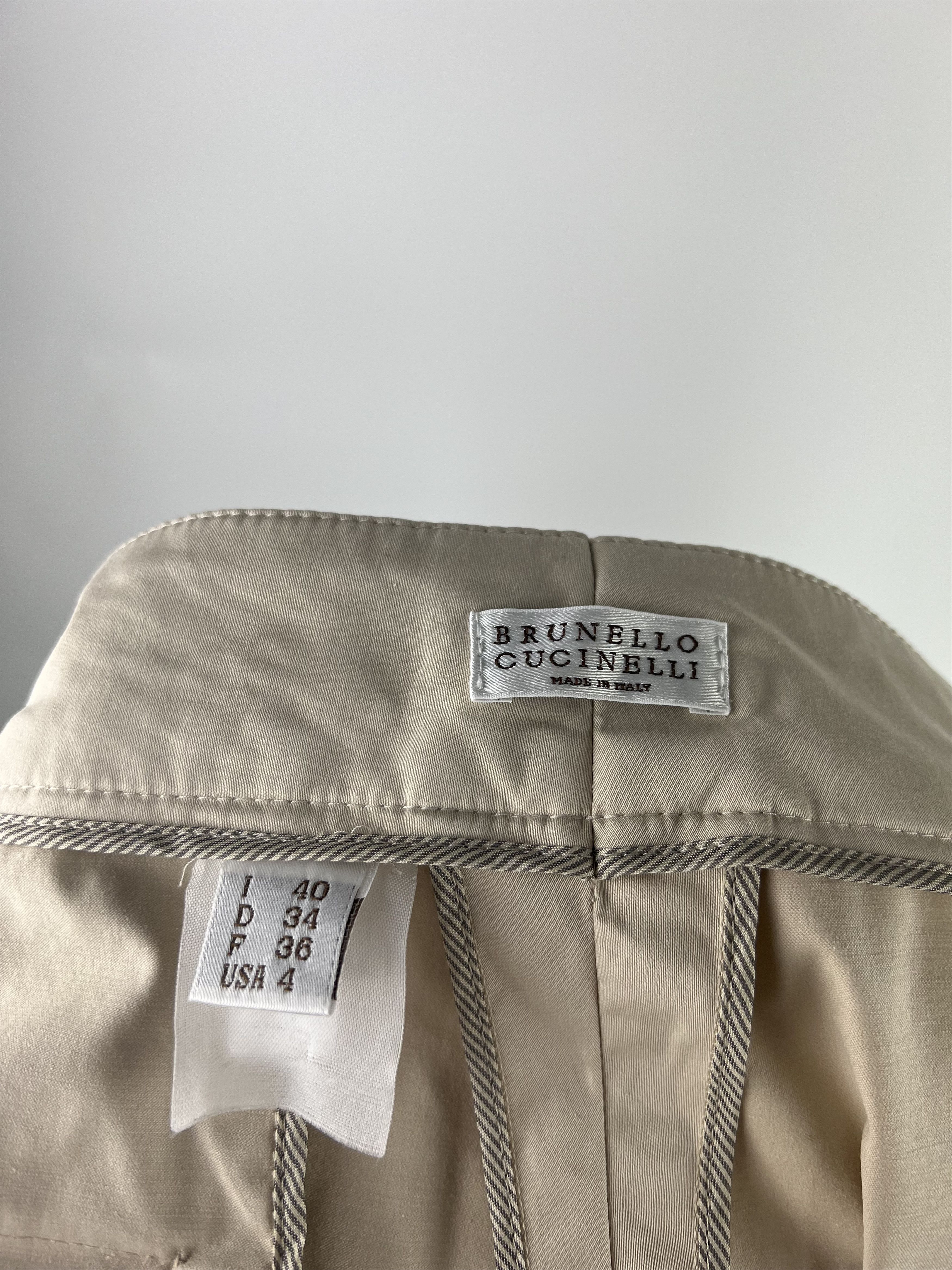 Brunello Cucinelli Brunello Cucinelli Women's Cotton Trousers Pants Size IT40 Size 27" / US 4 / IT 40 - 6 Thumbnail