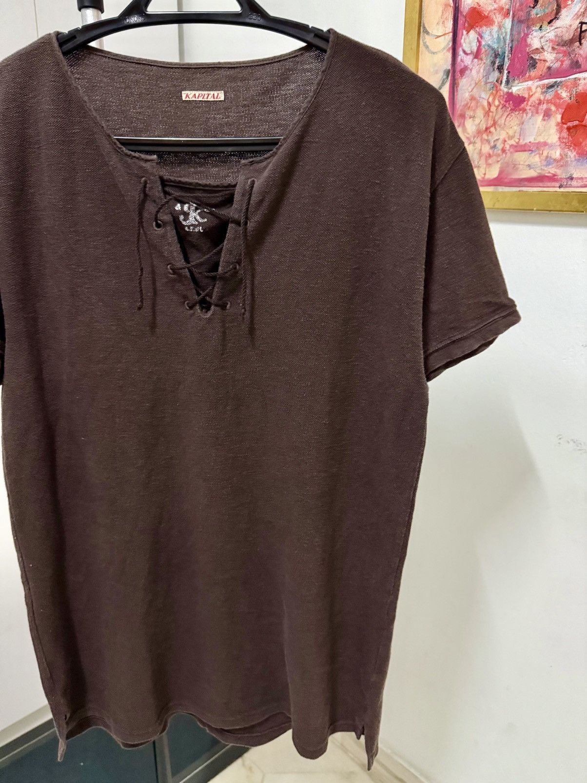 Kapital Kapital short-sleeve lace-up henley tshirt Size US M / EU 48-50 / 2 - 3 Thumbnail