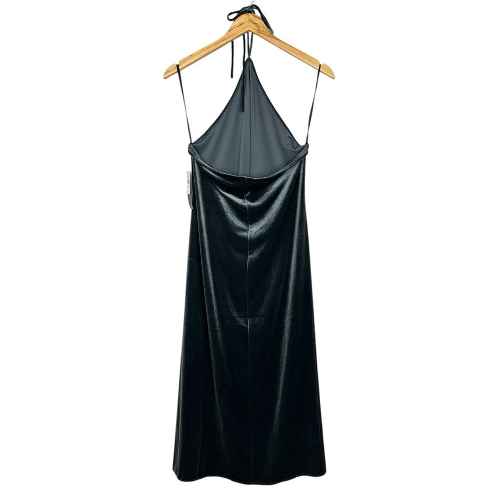 Banana Republic NWT Banana Republic Velvet Midi Slit Halter Dress Large Size L / US 10 / IT 46 - 9 Thumbnail