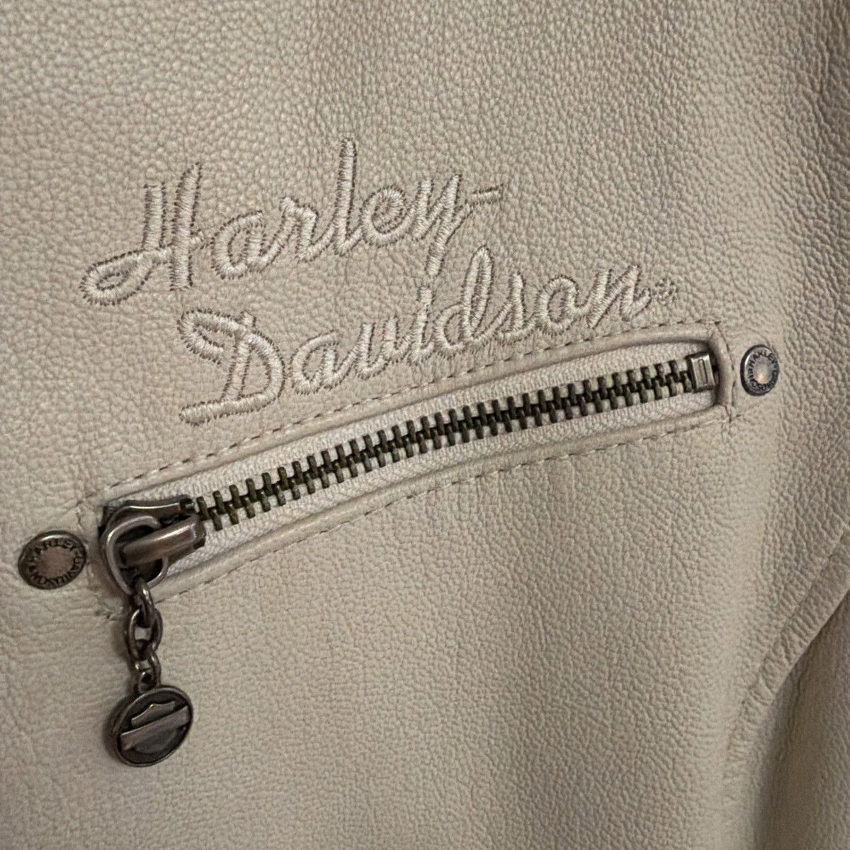 Harley Davidson Harley Davidson Ivory Motorcycle Eagle Leather Jacket Size S / US 4 / IT 40 - 4 Thumbnail