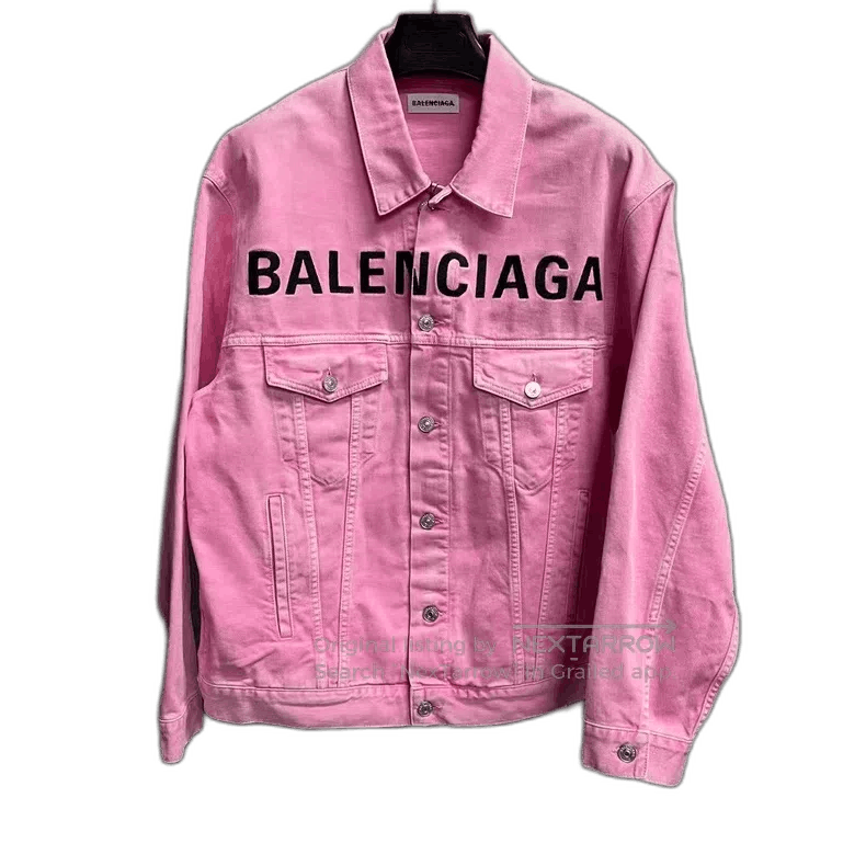 Balenciaga balenciaga Pink Solid color front logo monogrammed denim ja Size US XL / EU 56 / 4 - 1 Thumbnail