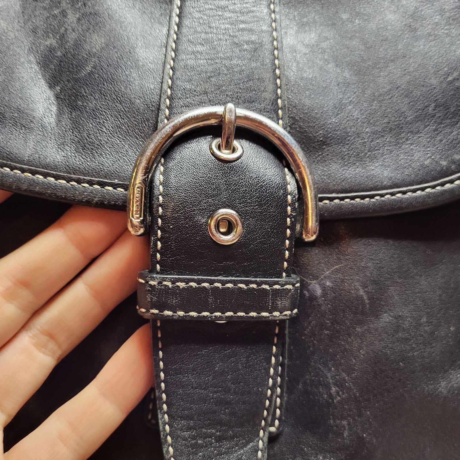 Coach VINTAGE COACH Purse 9480 Soho Cross Body Black Leather Size ONE SIZE - 3 Thumbnail