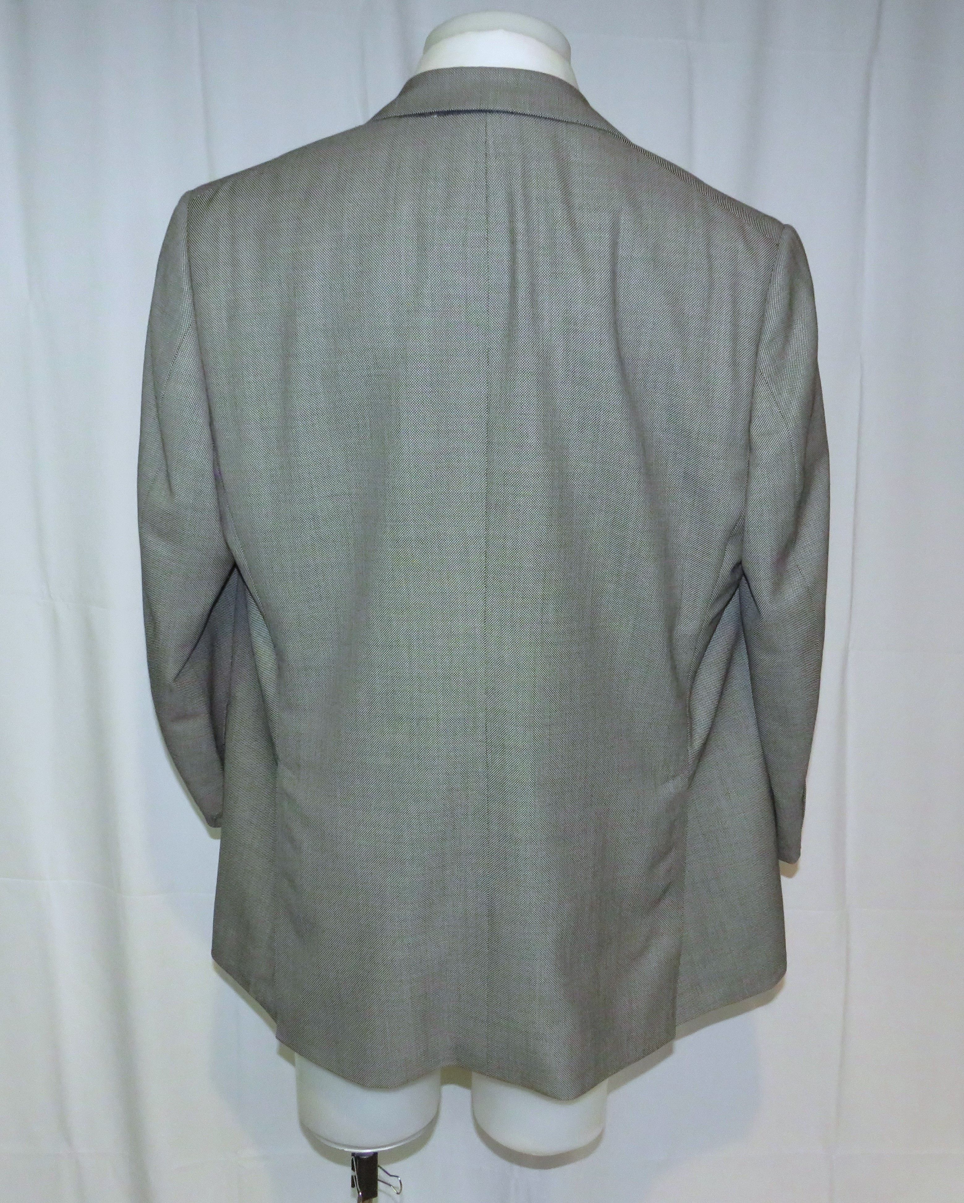 Henry Poole × Savile Row Bespoke Gray Birdseye Two Button Sport Coat Size 46R - 13 Thumbnail