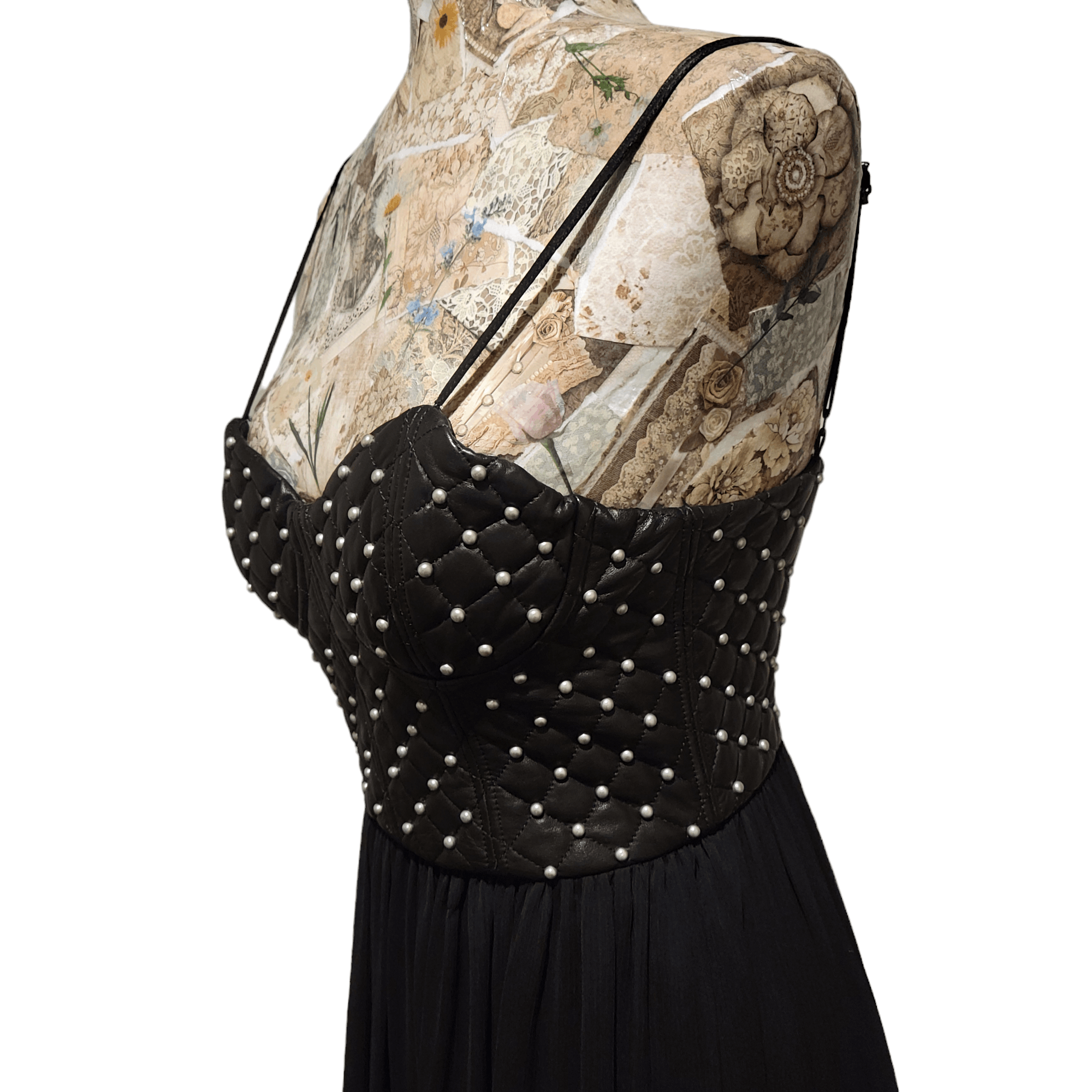 Alice + Olivia Alice & Olivia Leather Black Corset Maxi Dress Prom Gown Size XS / US 0-2 / IT 36-38 - 6 Thumbnail
