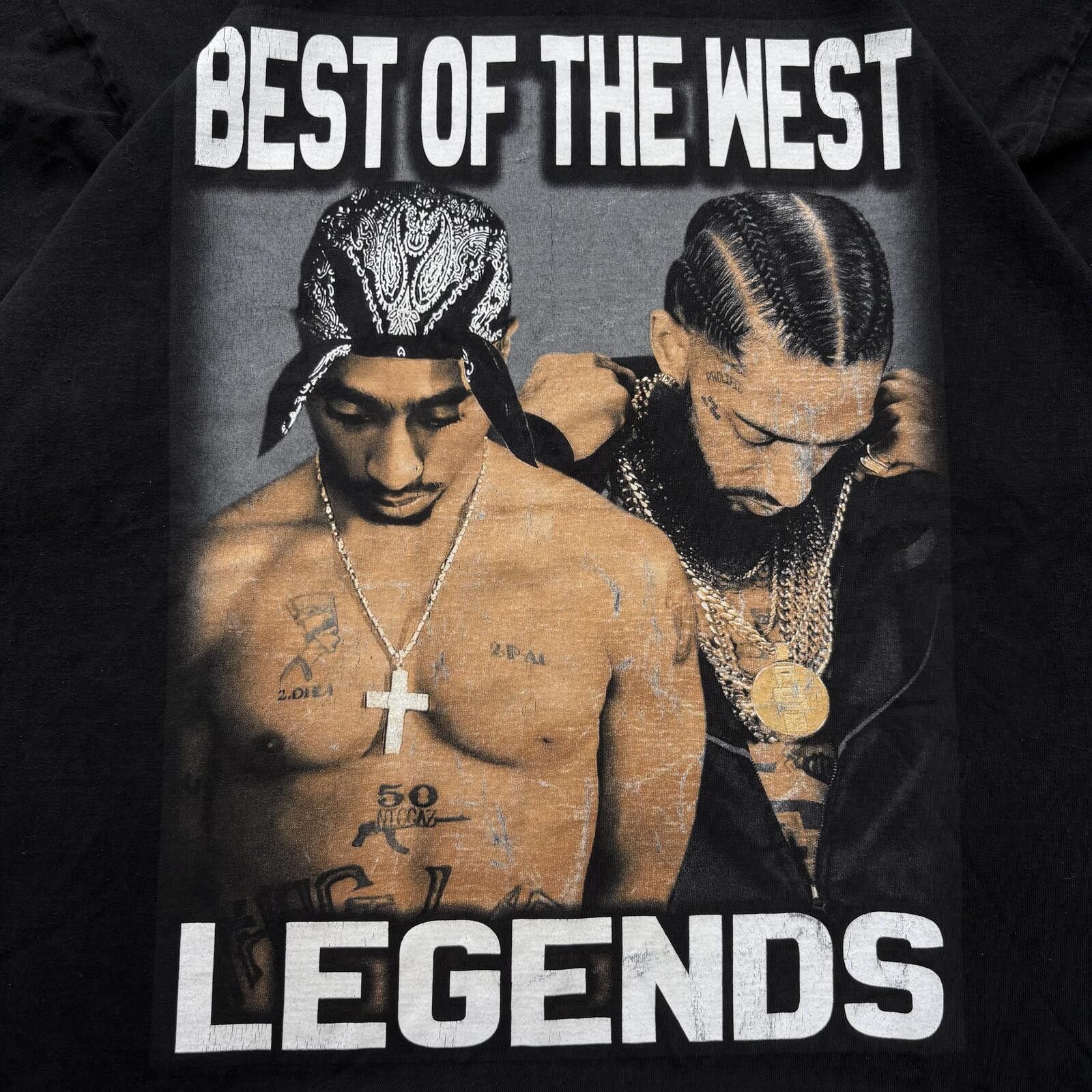 Rap Tees Vintage Y2K Best Of The West Tupac Nipsey Hussle Rap Shirt Size US XXL / EU 58 / 5 - 5 Thumbnail