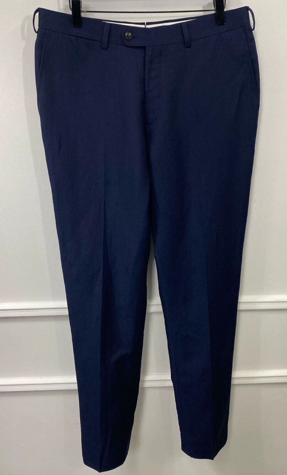 Suitsupply Men Suitsupply Soho Trousers Wool & Linen Blue Size UK/US38 Size 38R - 1 Thumbnail
