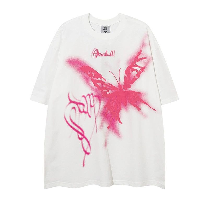 Vintage Men's trendy butterfly loose print T-shirt Size US 32 / EU 48 - 1 Thumbnail