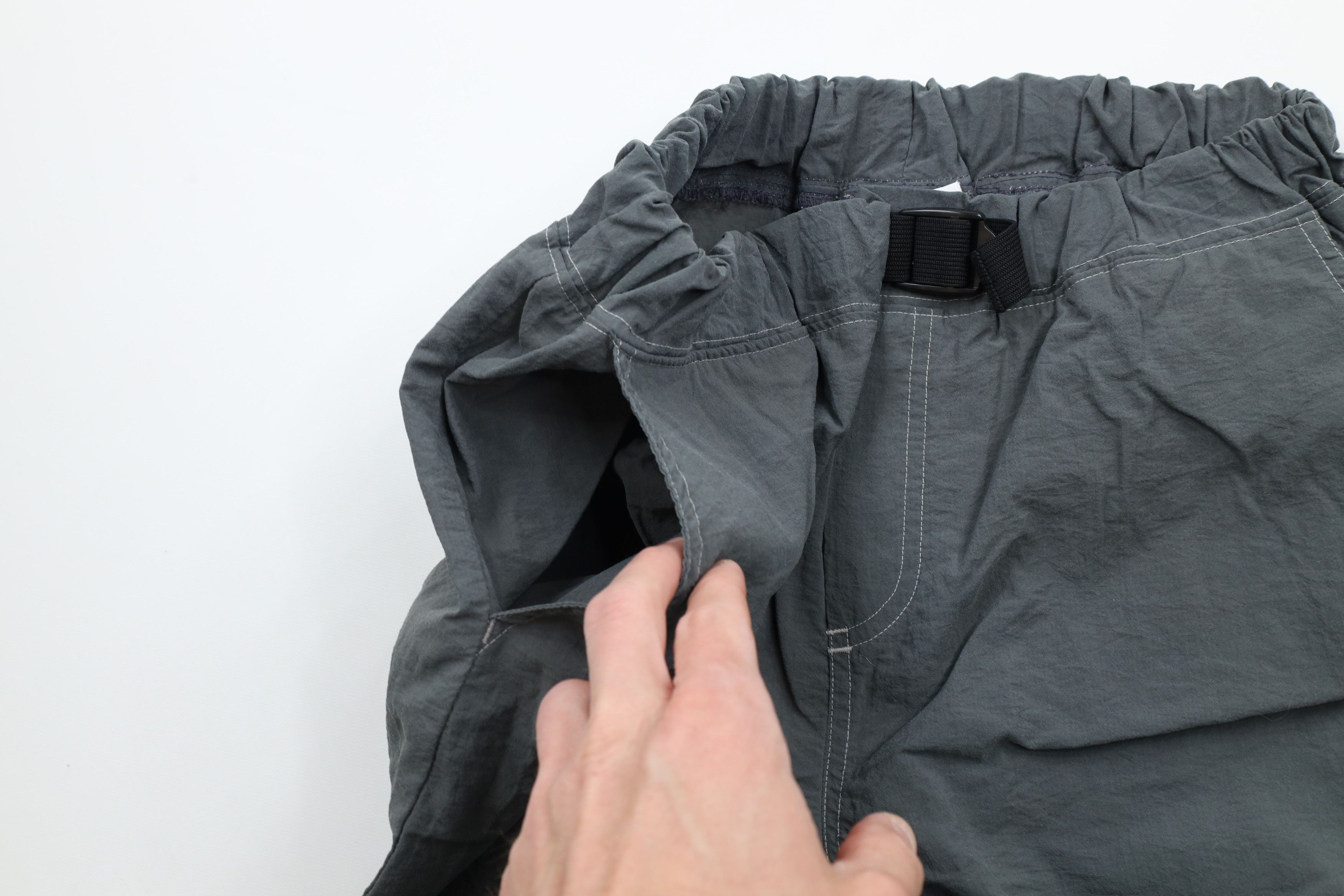 Vintage Vintage 90s Streetwear Double Knee Belted Flared Pants Gray Size US 34 / EU 50 - 7 Thumbnail