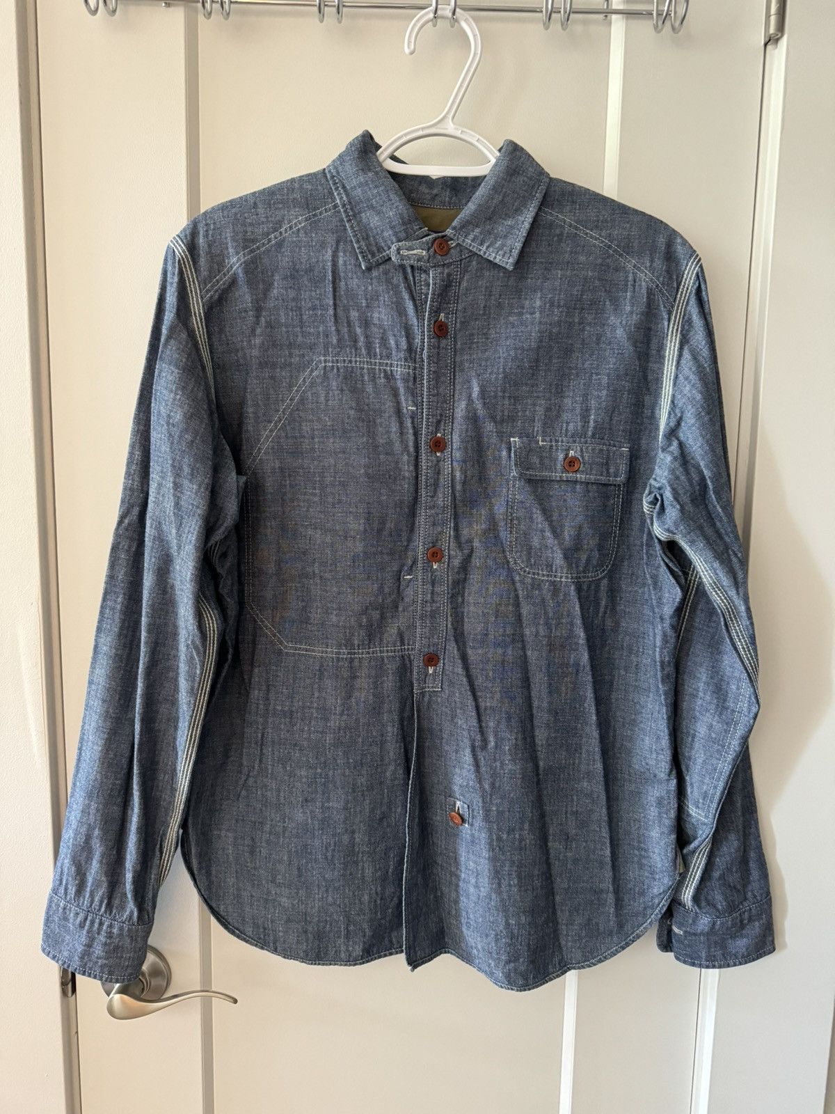 image of Comme Des Garcons x Junya Watanabe Junya Reversible Shirt in Blue, Men's (Size Small)