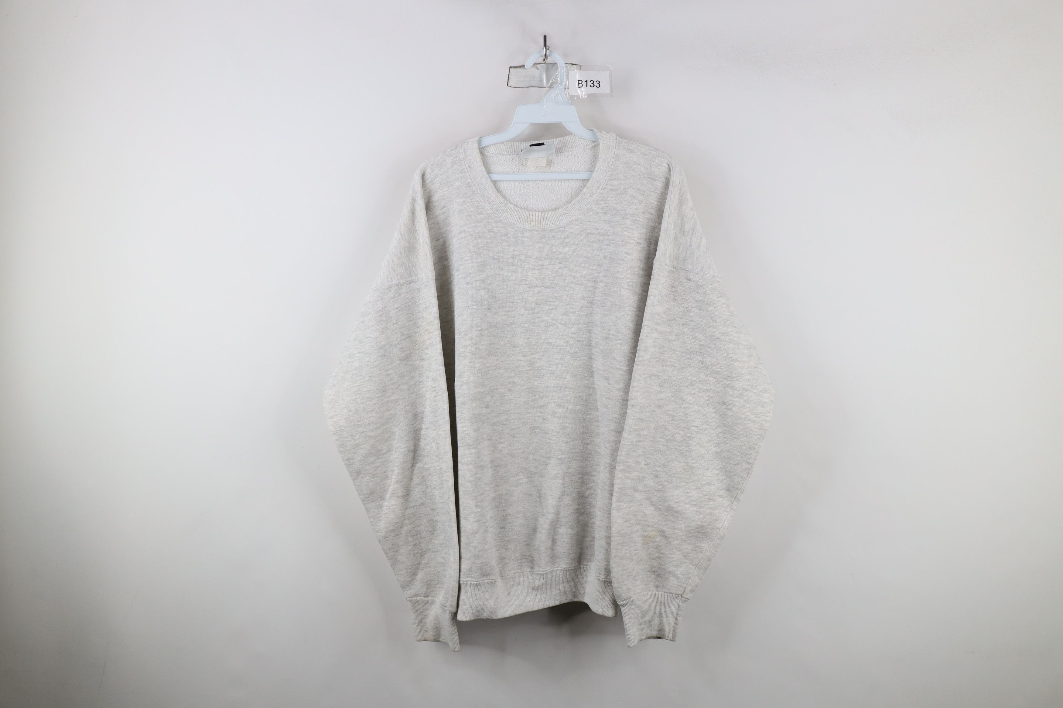 Vintage Vintage 90s Streetwear Crewneck Sweatshirt Heather Gray USA Size US XL / EU 56 / 4 - 1 Thumbnail