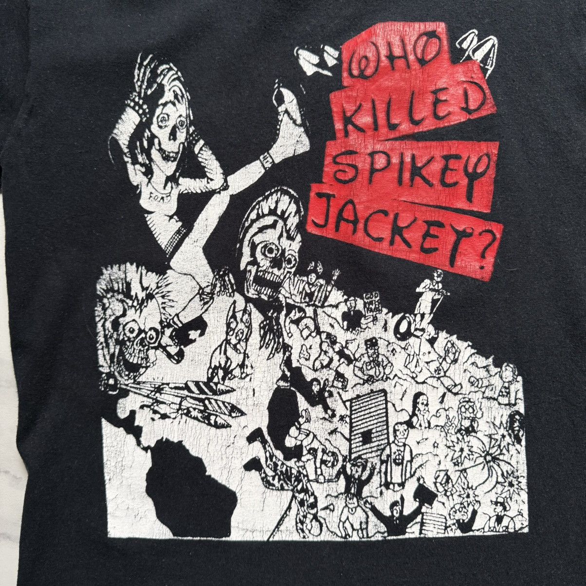 Band Tees Who Killed Spikey Jacket? Distressed T-Shirt Size S / US 4 / IT 40 - 4 Thumbnail