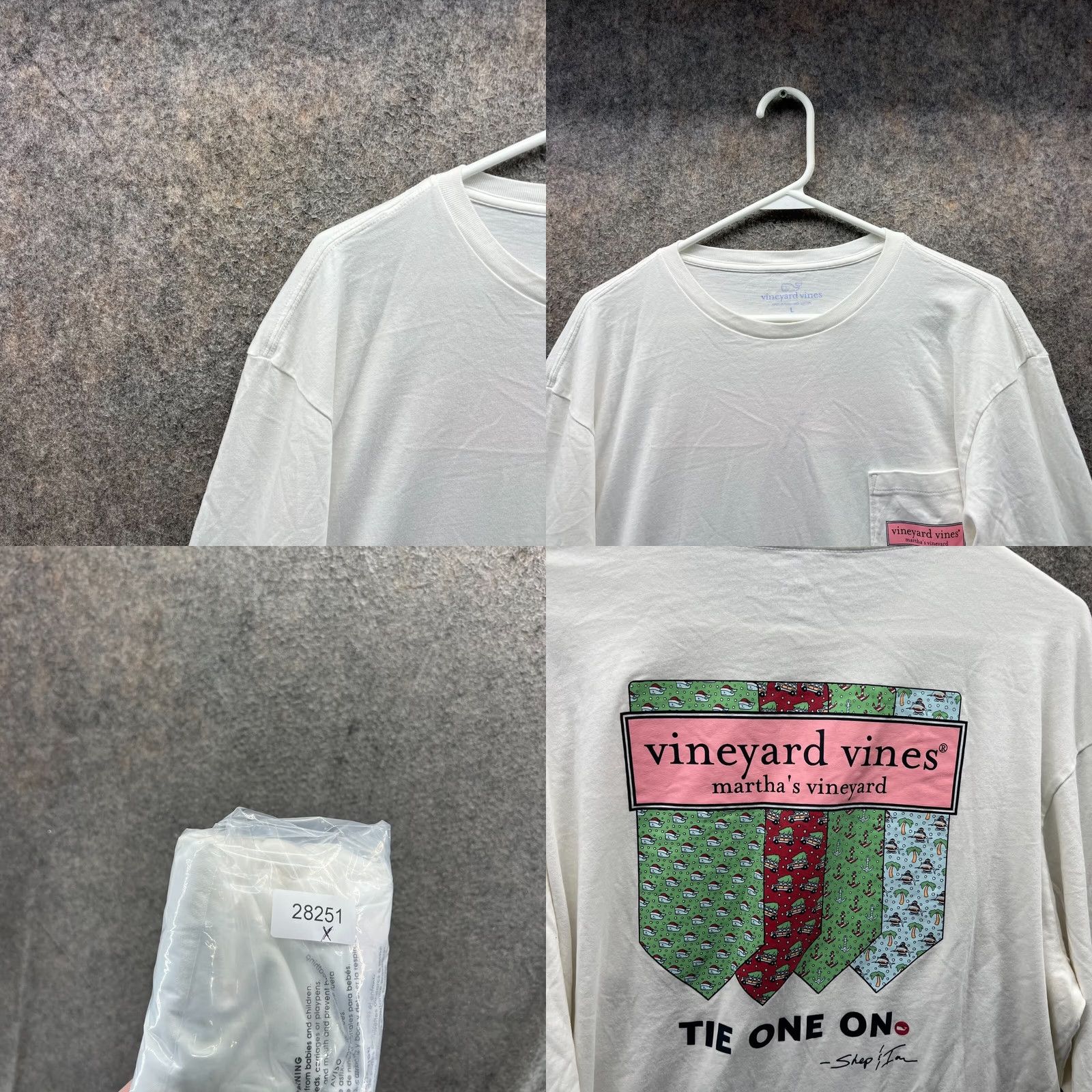 Vineyard Vines Vineyard Vines Shirt Men L White Long Sleeve Crew Neck Logo Whale Tie The One On Size US L / EU 52-54 / 3 - 9 Thumbnail