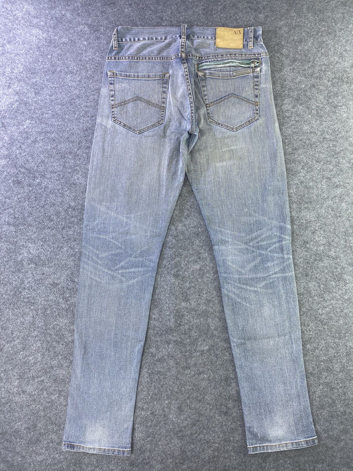 Armani Exchange × Jean Armani Exchange Blue Wash Jeans-J949 Size US 33 - 3 Thumbnail