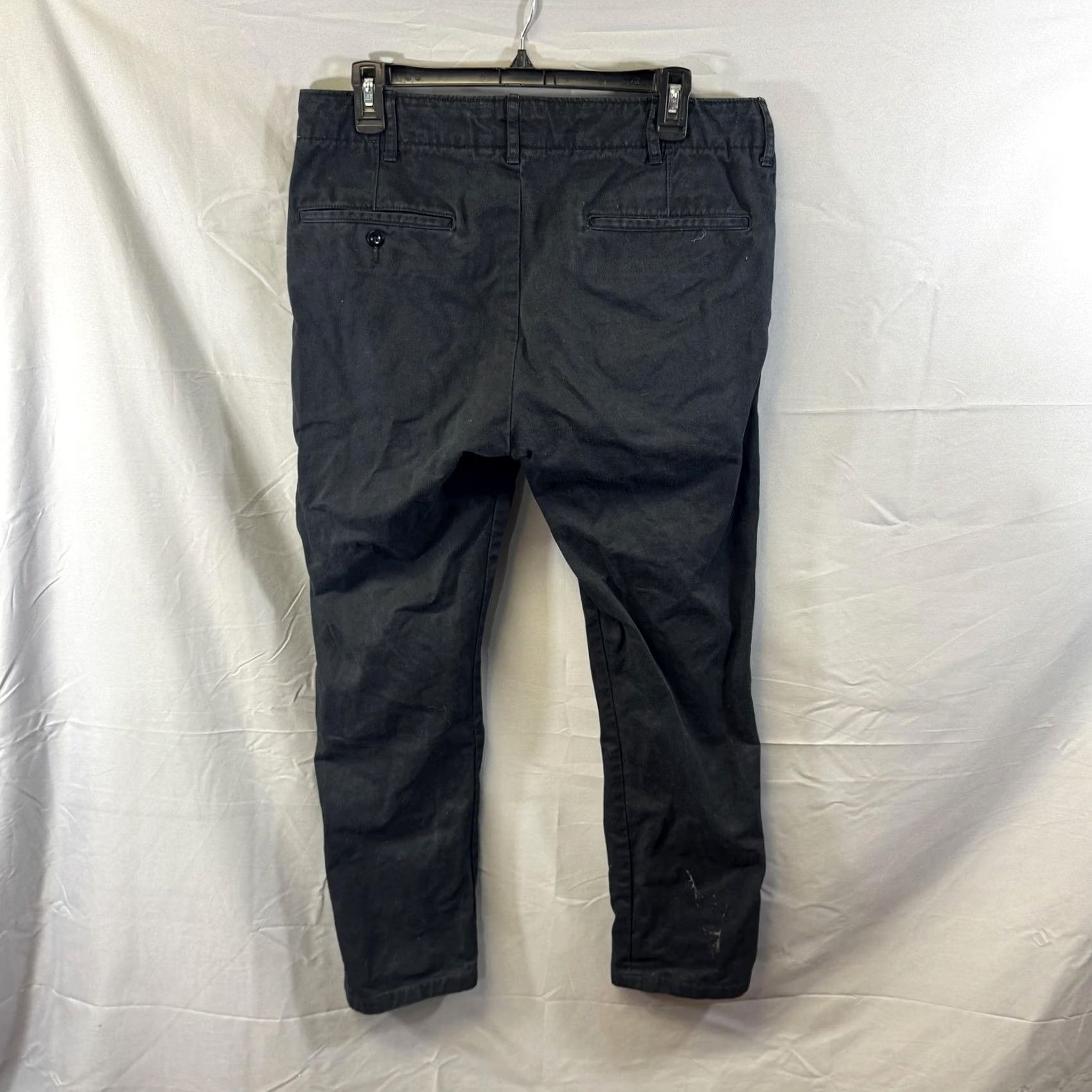 Buck Mason Buck Mason Pants Mens 31 Black Maverick Slim Officer Chino Button Fly Twill Size US 31 - 2 Thumbnail
