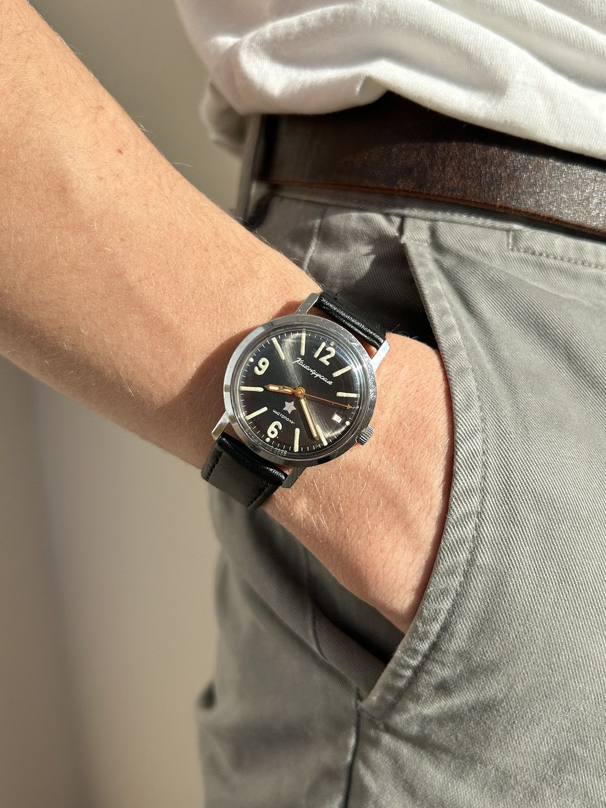 image of Vintage Watch Vostok Komandirskie Ussr Soviet 1980S in Black, Men's