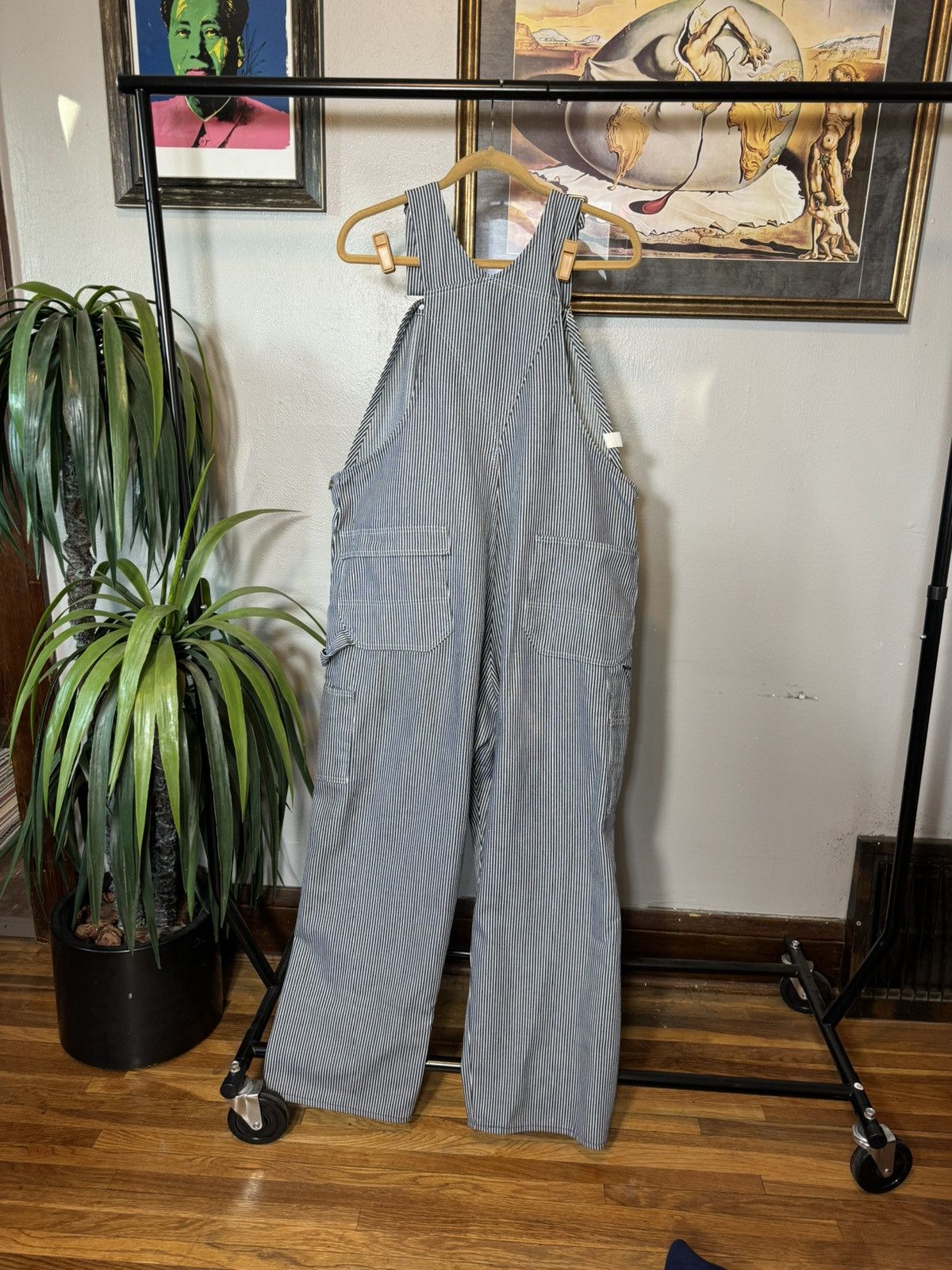 Vintage Vintage Toughskins Sears Striped Conductor Overalls 32 x 30 Size US 32 / EU 48 - 6 Thumbnail