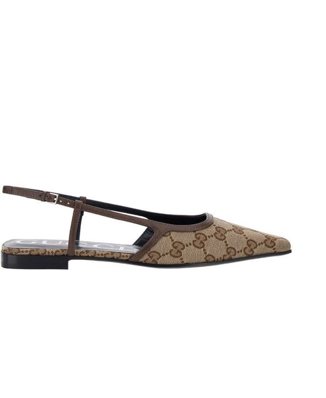 image of Gucci GG Slingbacks Size 37 in Brown, Women's