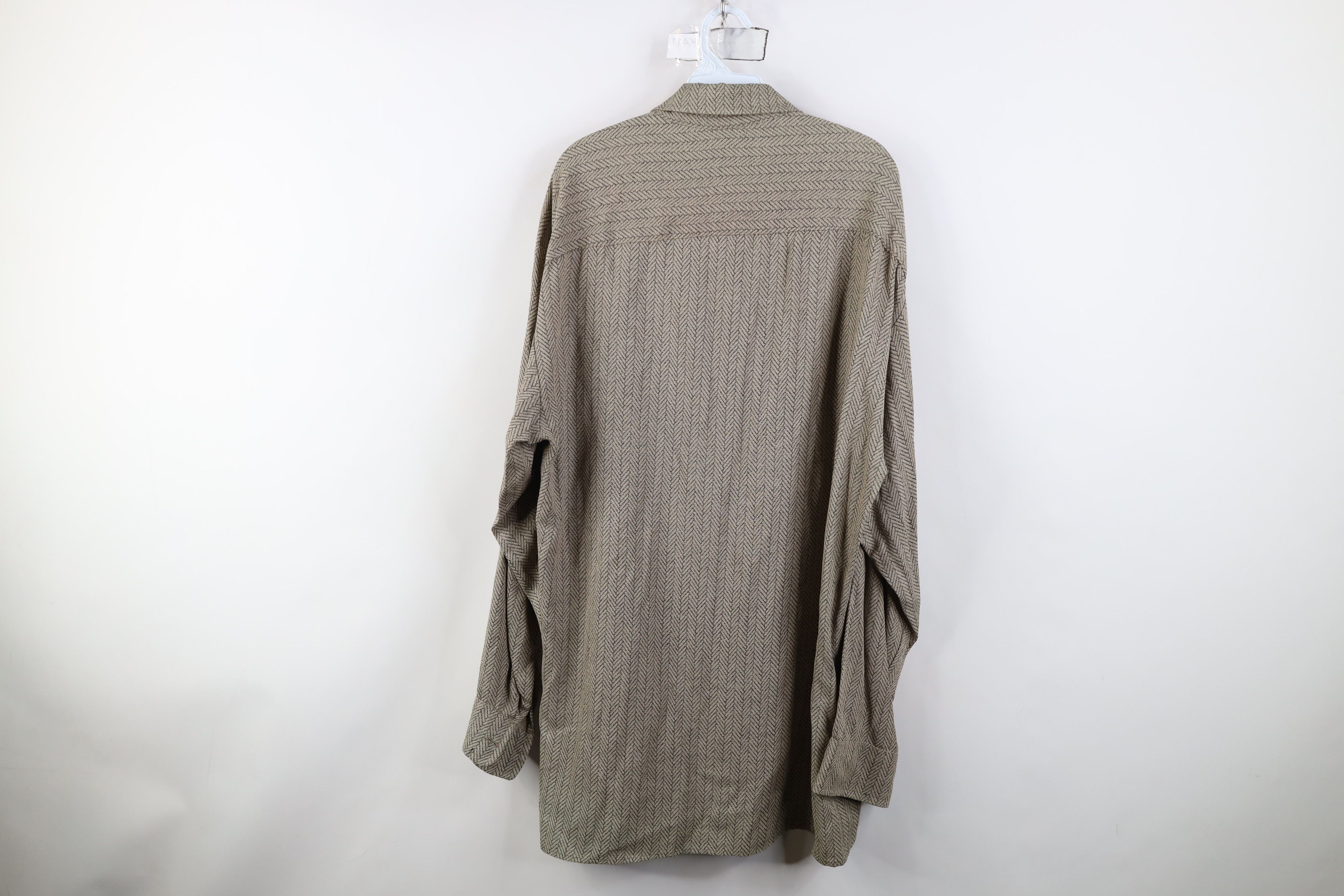 Vintage Vintage 90s Streetwear Herringbone Collared Button Shirt Size US L / EU 52-54 / 3 - 9 Thumbnail