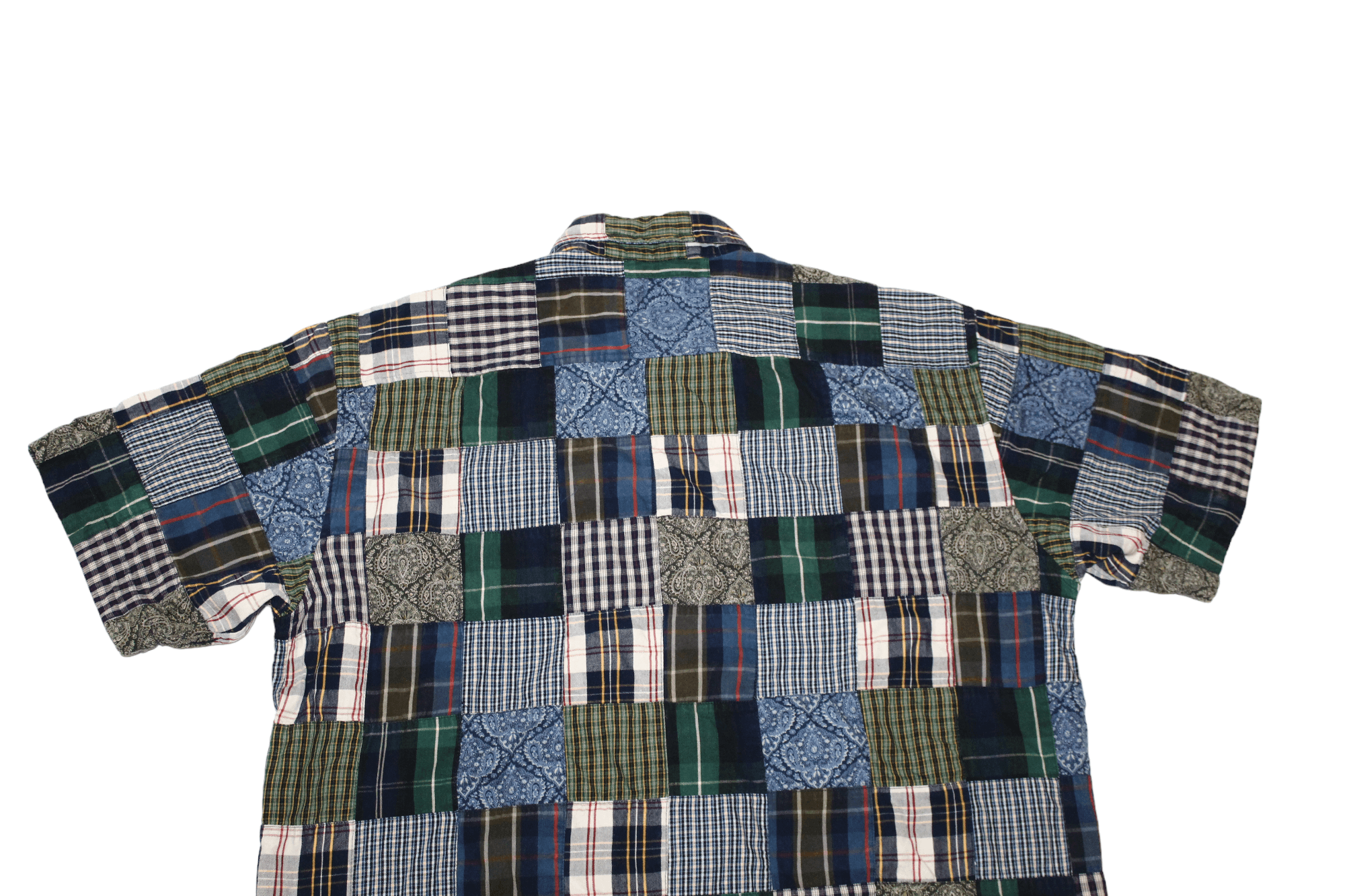 Japanese Brand RARE💥'00 GAP Boro Patchwork Flannel S/S Baggy Shirt Size US L / EU 52-54 / 3 - 9 Thumbnail