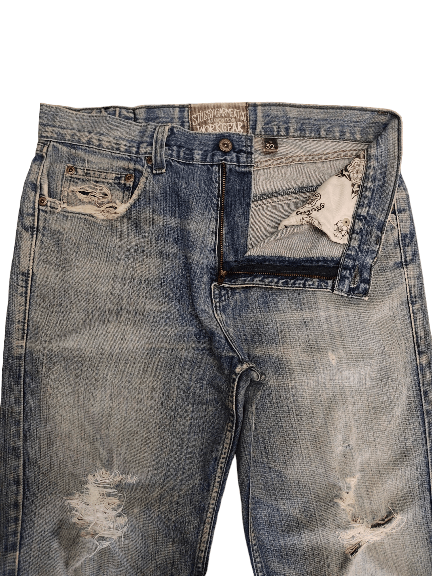 Stussy Vintage Stussy Distressed Denim Jeans Mud Max Styles Size US 32 / EU 48 - 11 Thumbnail