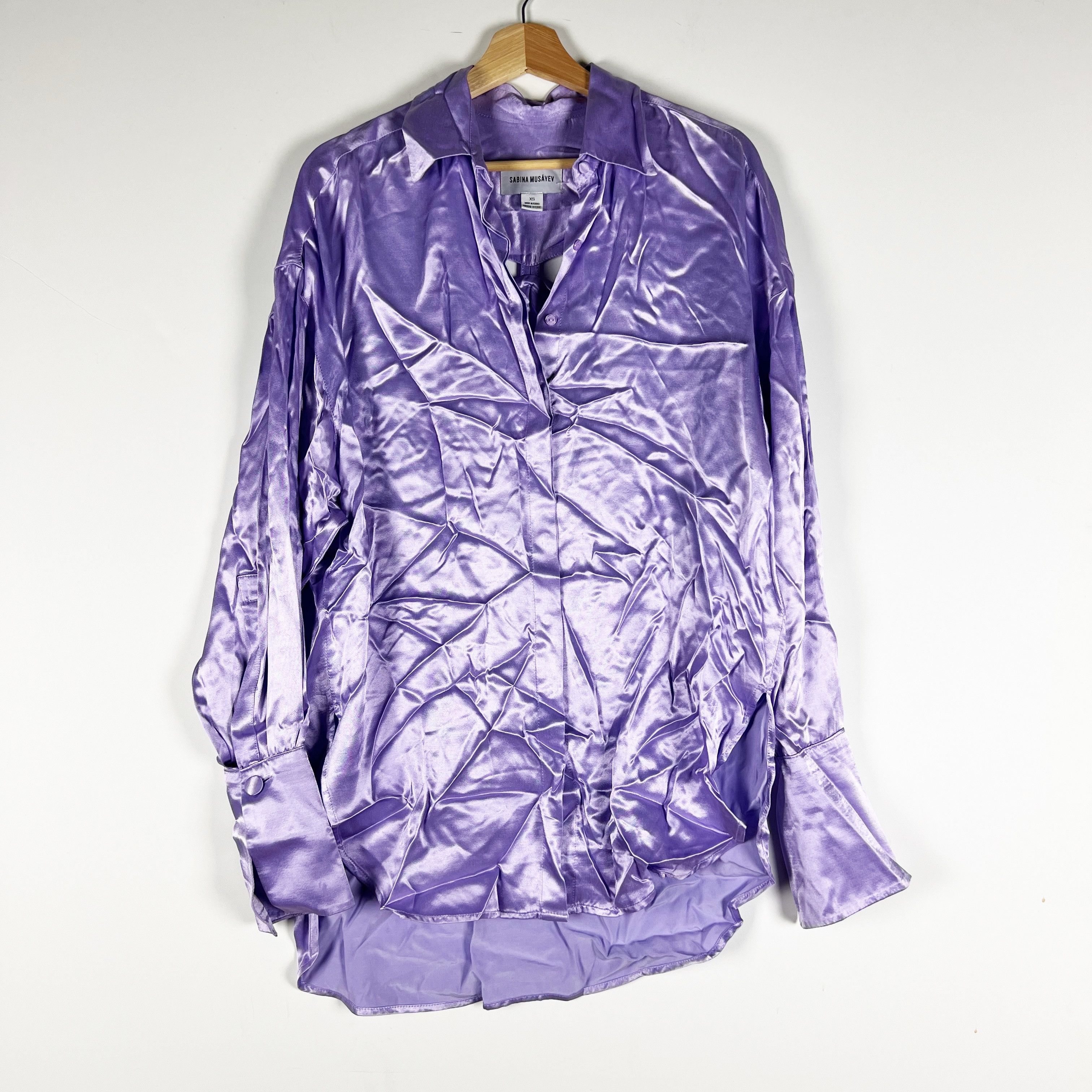 Other Sabina Musayev Satin Collared Long Sleeve Size XS / US 0-2 / IT 36-38 - 1 Thumbnail