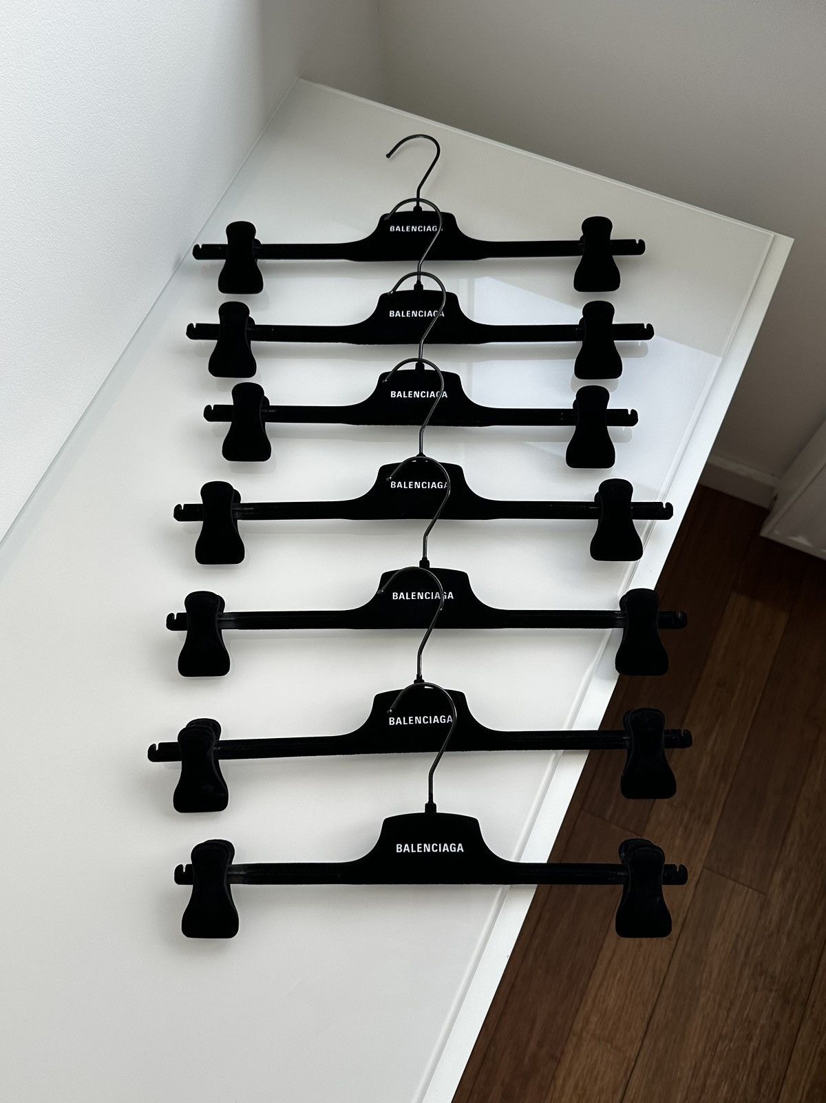 image of Balenciaga Premium Made In Italy Metal Velour Black Hangers, Men's