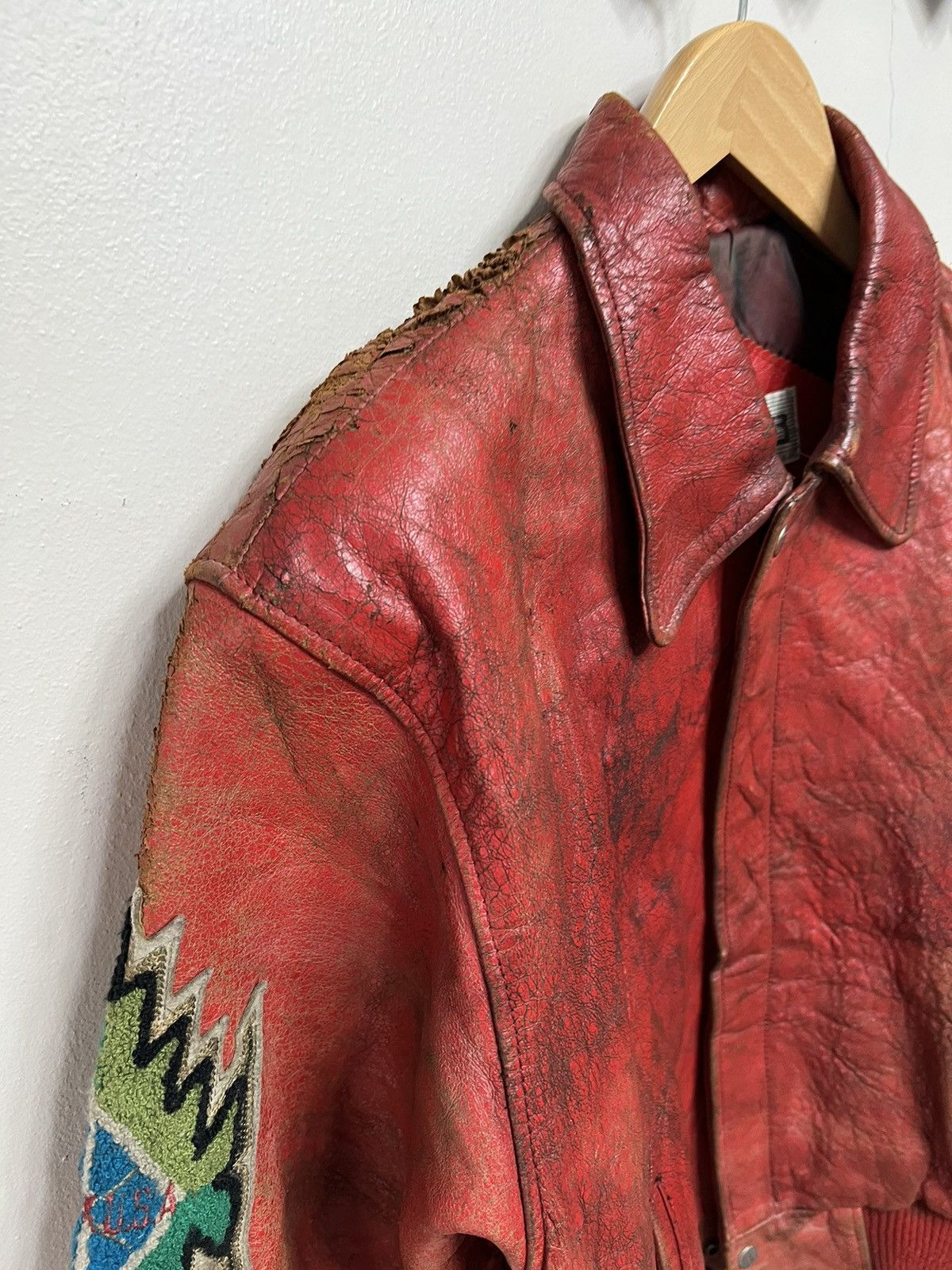 Avirex RARE AVIREX USA APACHE VARSITY LEATHER JACKET Size US L / EU 52-54 / 3 - 8 Thumbnail
