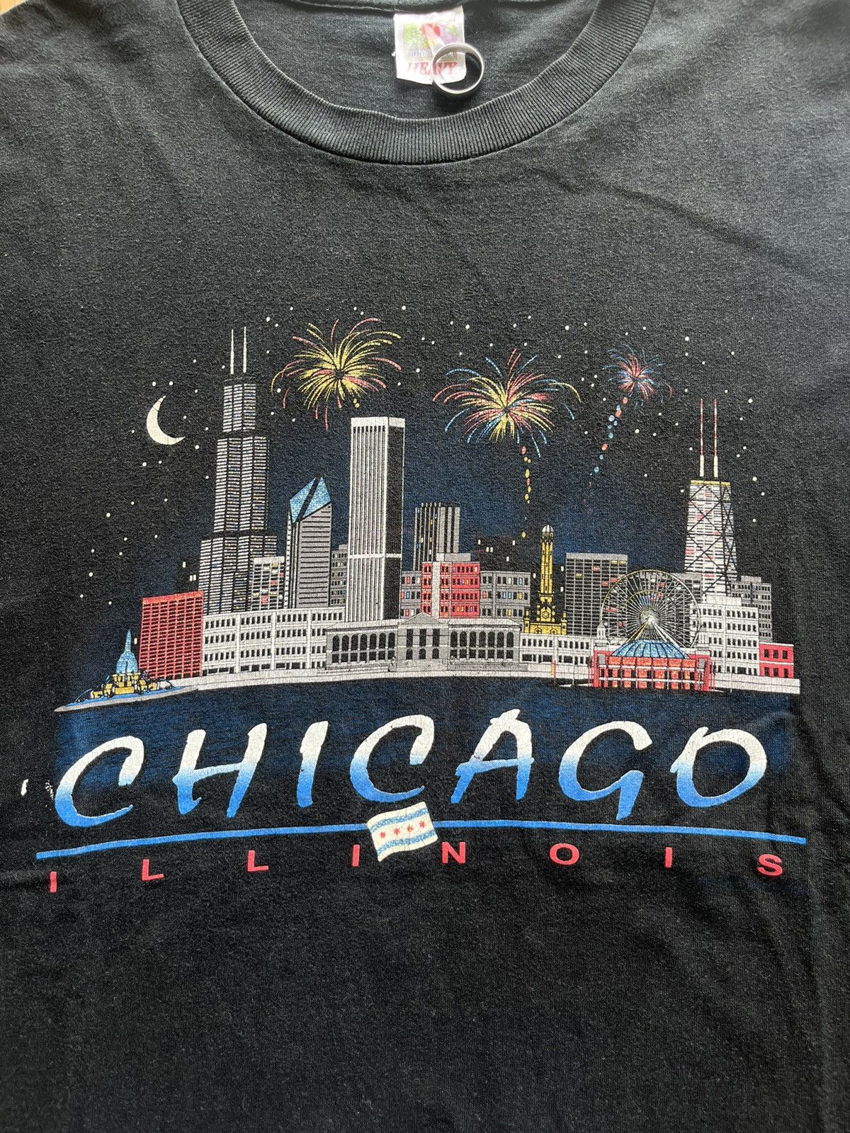 Vintage Vintage Chicago Illinois City Art T-shirt Size US XL / EU 56 / 4 - 5 Thumbnail