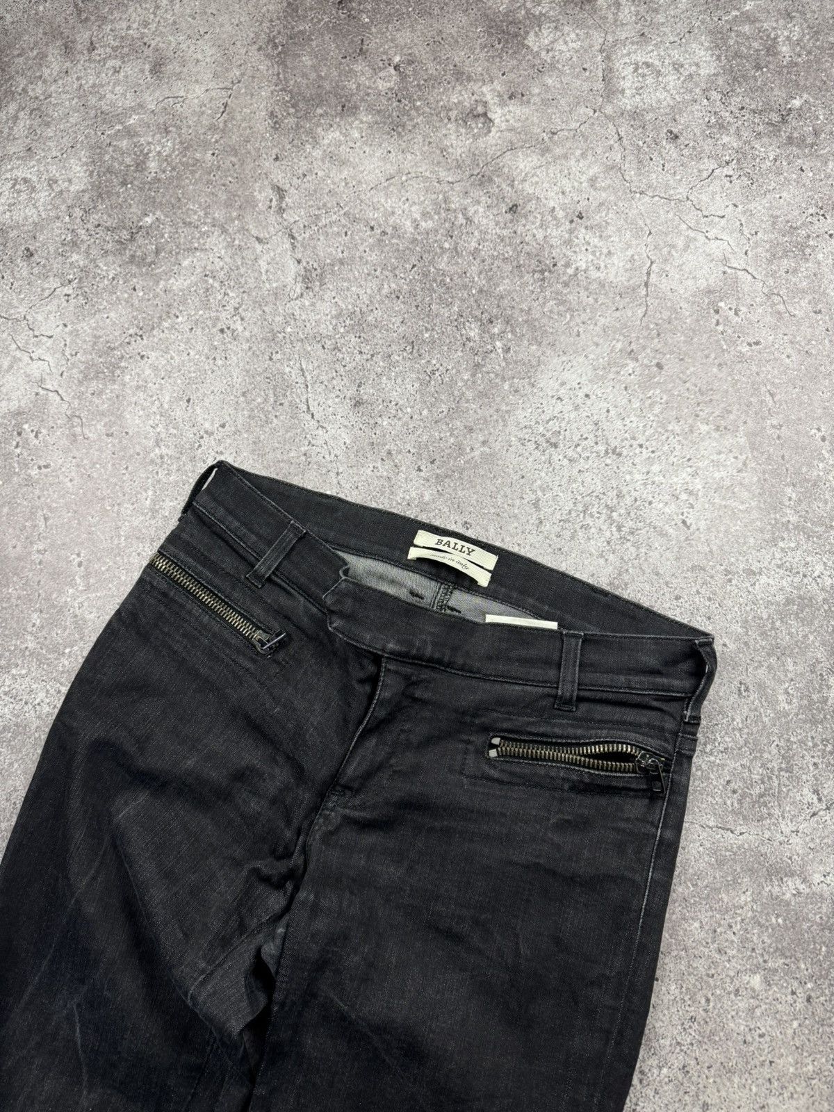 Bally Vintage Bally Y2K Opium Black Zip jeans Luxury Very Rare Size 30" / US 8 / IT 44 - 6 Thumbnail